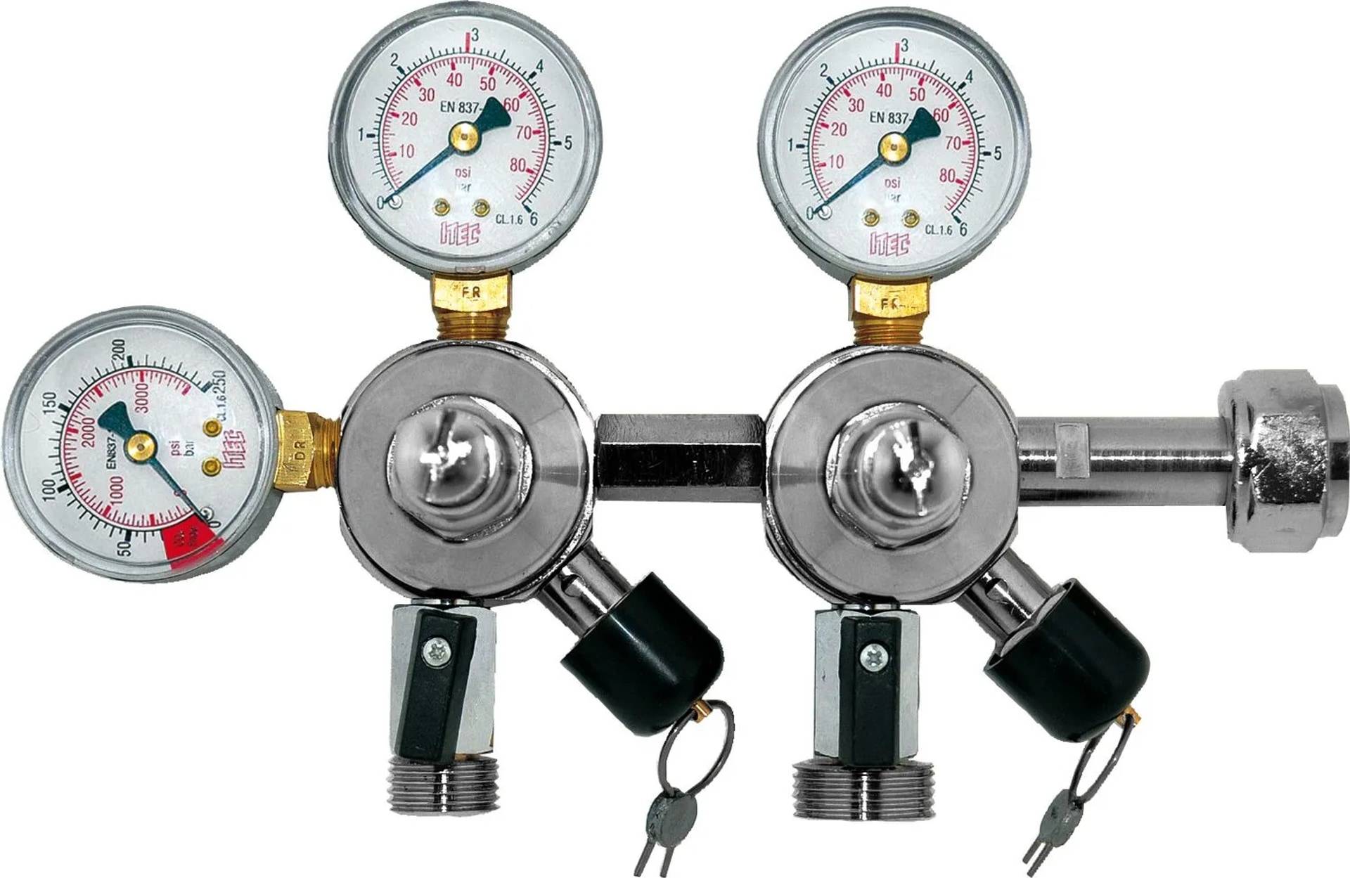 Druckminderer СO2 Manometer - 2 Druckanzeigen für Bier und AFG Zapfanlage 3 und 7 Bar