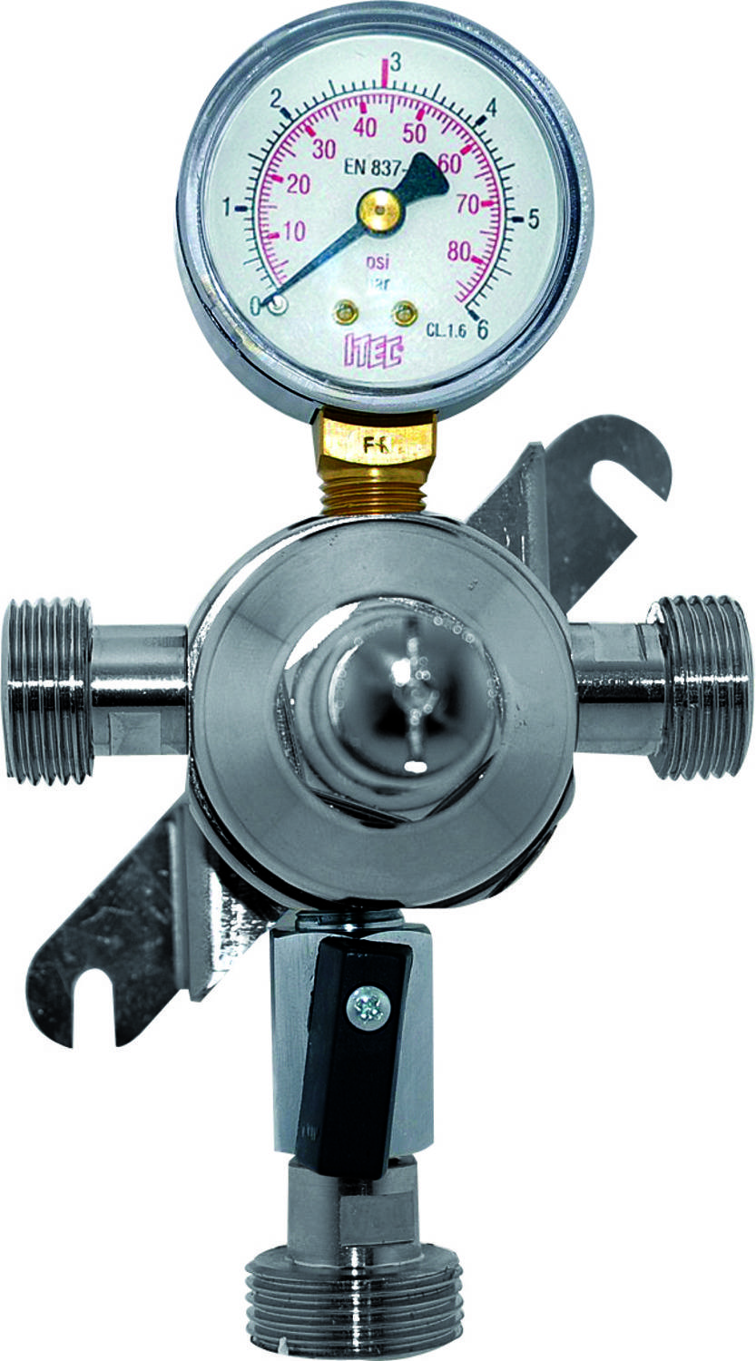 Druckminderer, Zwischendruckregler für CO2, N2 und Mischgas (Bier) 3bar
