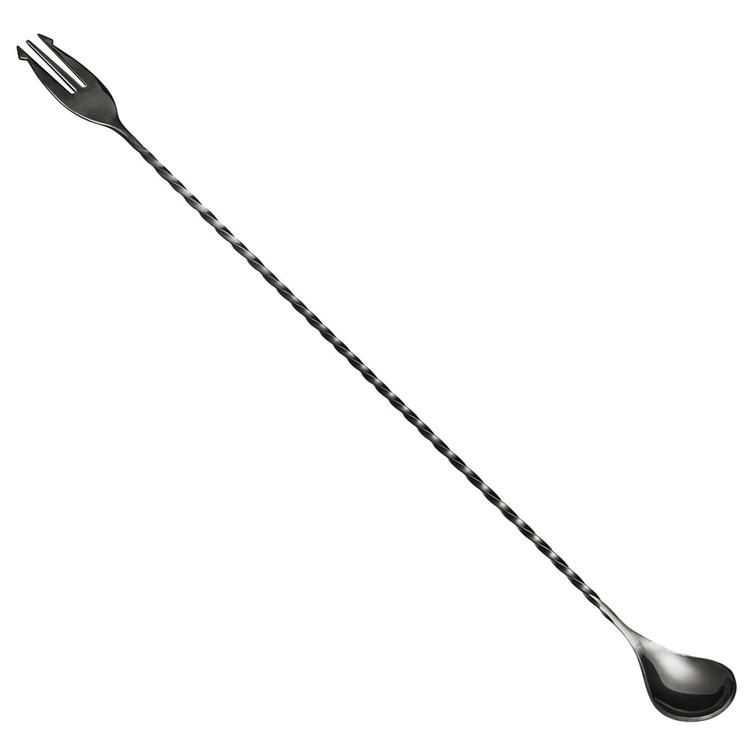POSEIDON - Barlöffel mit Gabel 40cm - Edelstahl - GMB - Gunmetal black