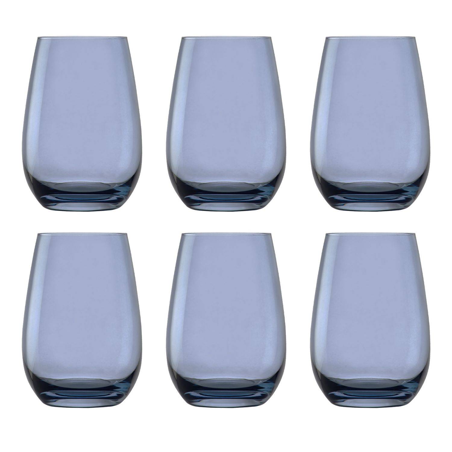 Farbige Trinkgläser ELEMENTS 6er-Set, Blaugrau, 465 ml