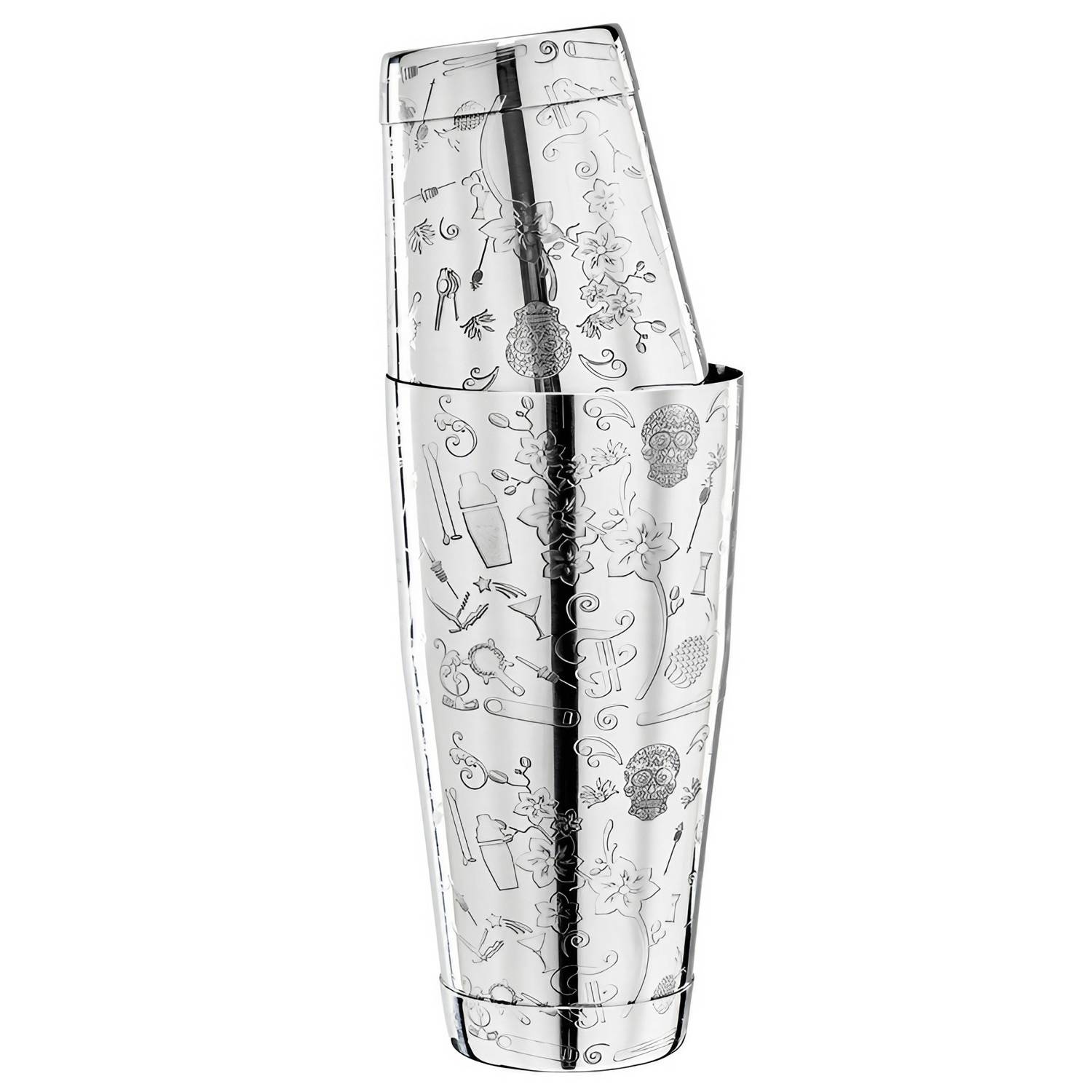Cocktail shaker - Collabo TIN oN TIN Edelstahl - 28oz/18oz - mit Gravur -