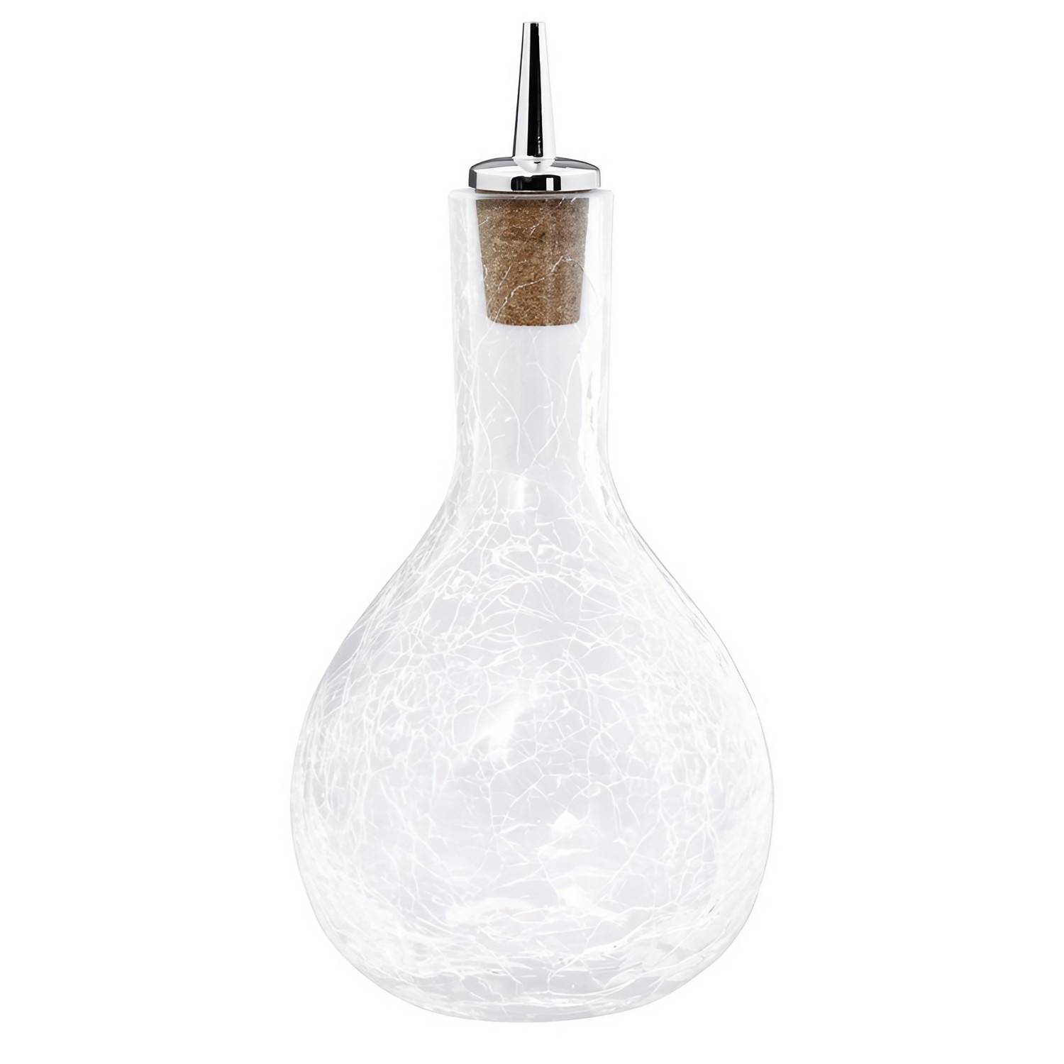Dash-Bottle, Bitterflasche - Craquelé Glas mit verchromten Ausgiesser