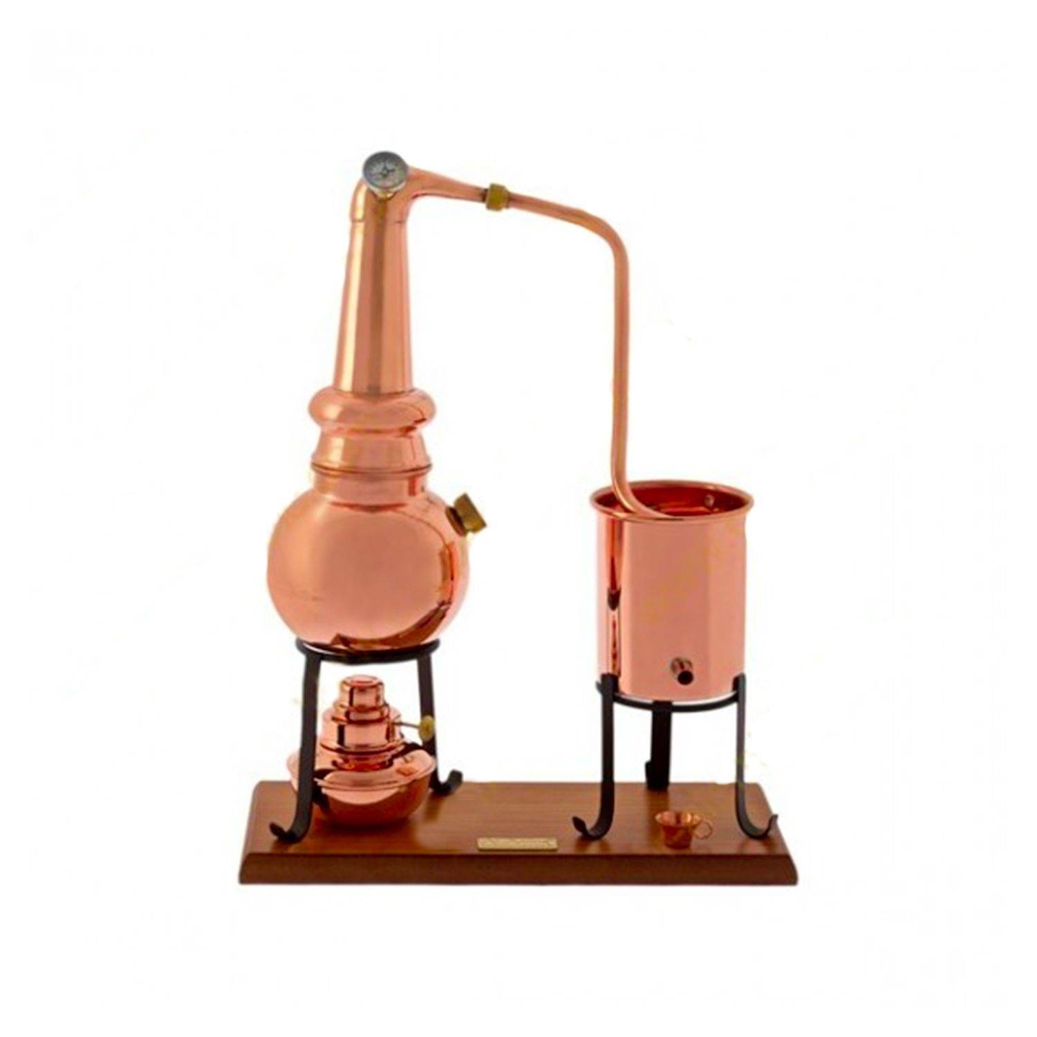 Destille Alembic Whisky premium 0,7 Liter mit Spiritusbrenner und Thermometer