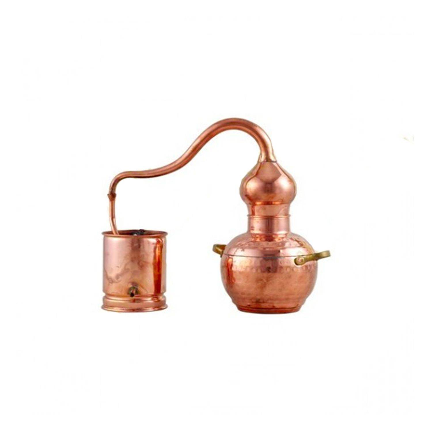 Destille Komplettset - Destille alembic 2 Liter Kupfer mit Sieb und Barlöffel