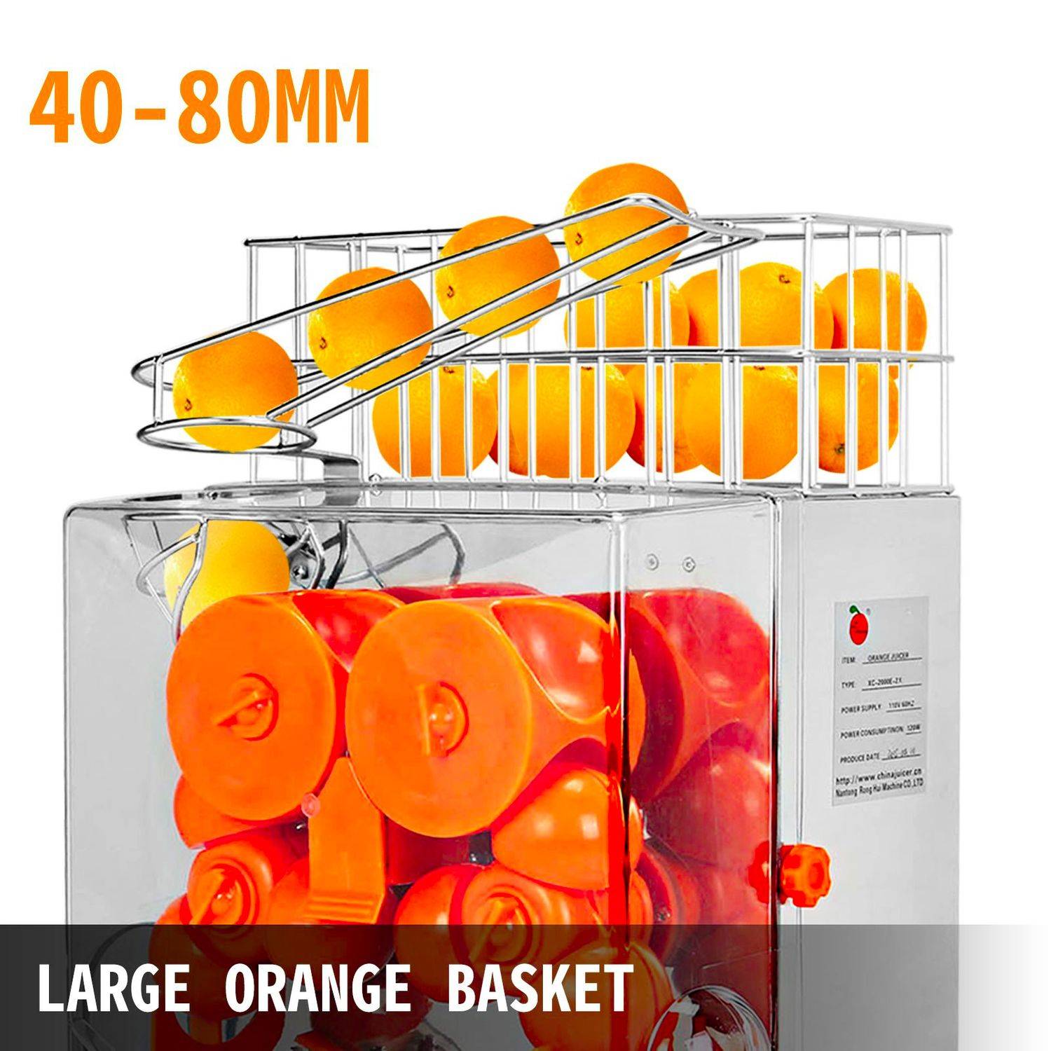 Orangenpresse, Zitruspresse - 120W, kommerziell, Edelstahl