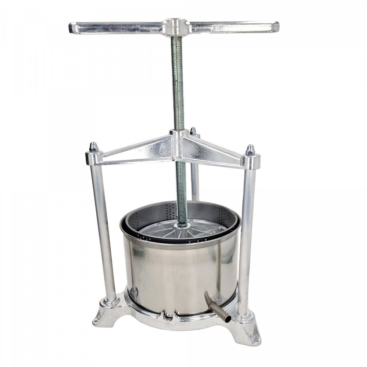 Maxi Fruchtpresse, Saftpresse, Obstpresse 5L mit Edelstahl Doppelkorb