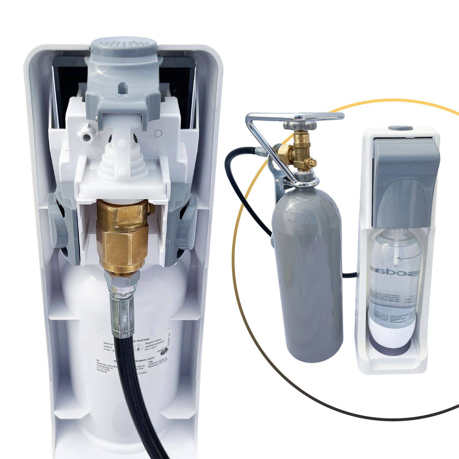 Komplett set - Sodastream, Wassersprudler 1-leitig, CO2 Bottles:CO2 - 2 kg