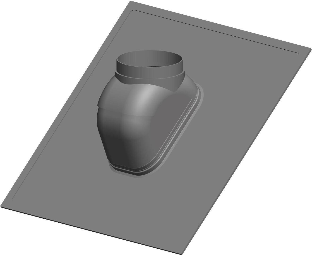 Atec Dachpfanne PolyTop 25Gr bis 45Grad schwarz DN 60/100 + DN 80/125