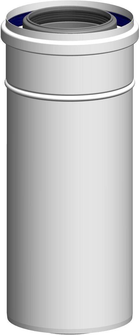 Ein silberner zylindrischer Metallkanaldosenverbinder mit gewindeöffnung oben, dargestellt auf einem schlichten weißen hintergrund.