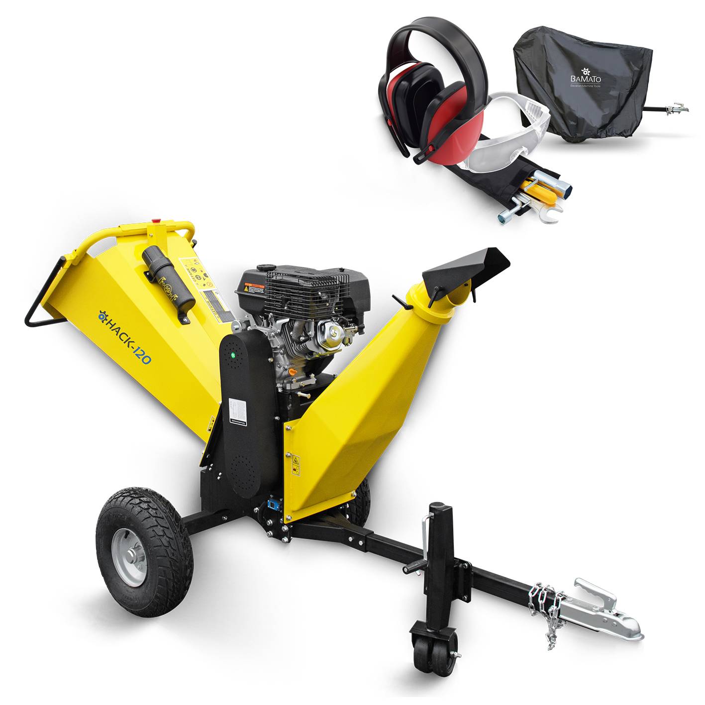 BAMATO Holzhäcksler HACK-120 inkl. Abdeckplane