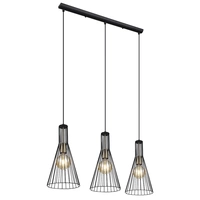 Hängelampe schwarz Pendelleuchte Esstisch modern Esszimmerlampe 3-flammig, Käfig-Design Industrial, Metall schwarz, 3x E27 Fassung, LxBxH 84x20x120 Hängelampe schwarz Pendelleuchte Esstisch modern Esszimmerlampe 3-flammig, Käfig-Design Industrial, Metall schwarz, 3x E27 Fassung, LxBxH 84x20x120