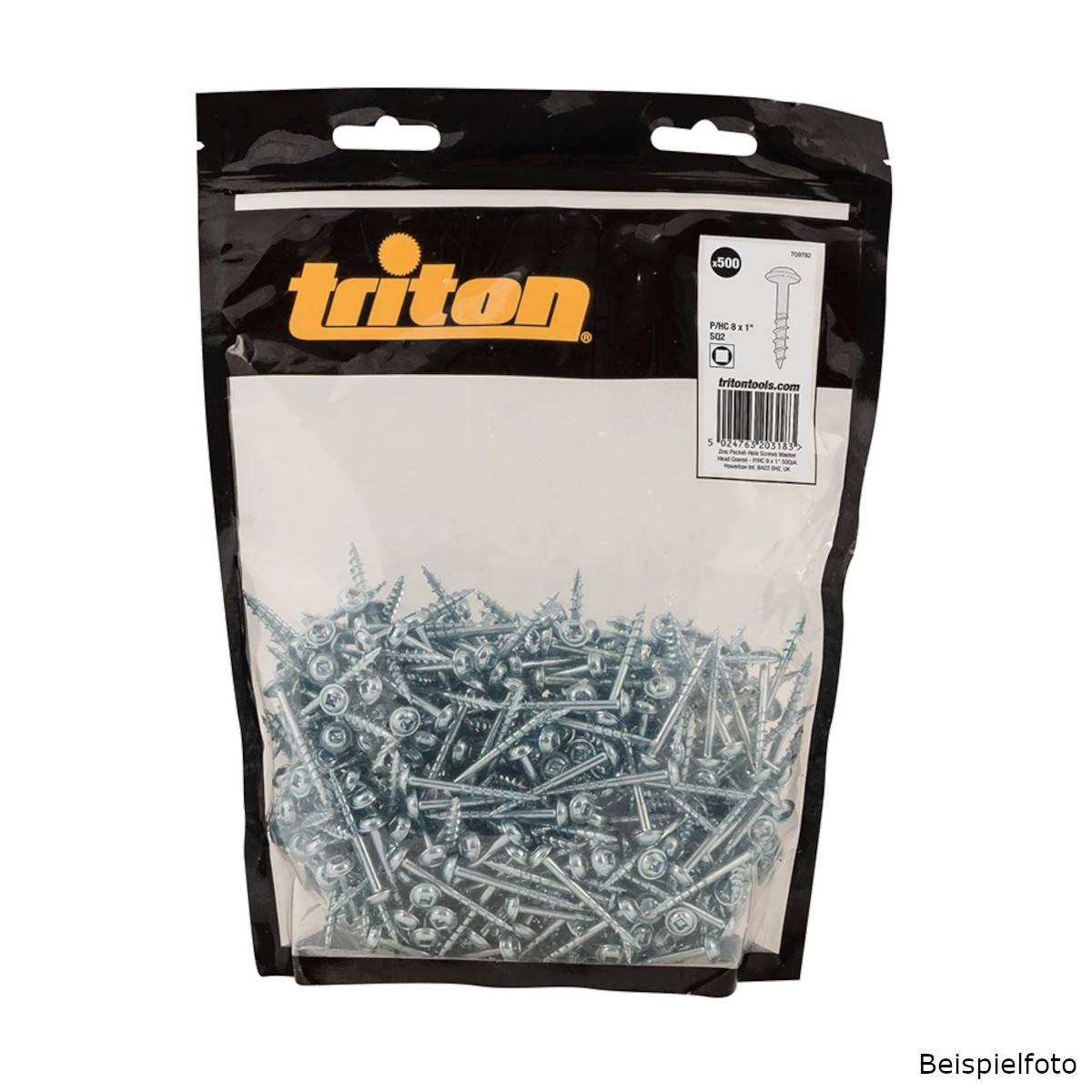 Triton Verzinkte Taschenlochschrauben mit Scheibenkopf und Grobgewinde, 50,8mm - 250Stk. - Abverkauf