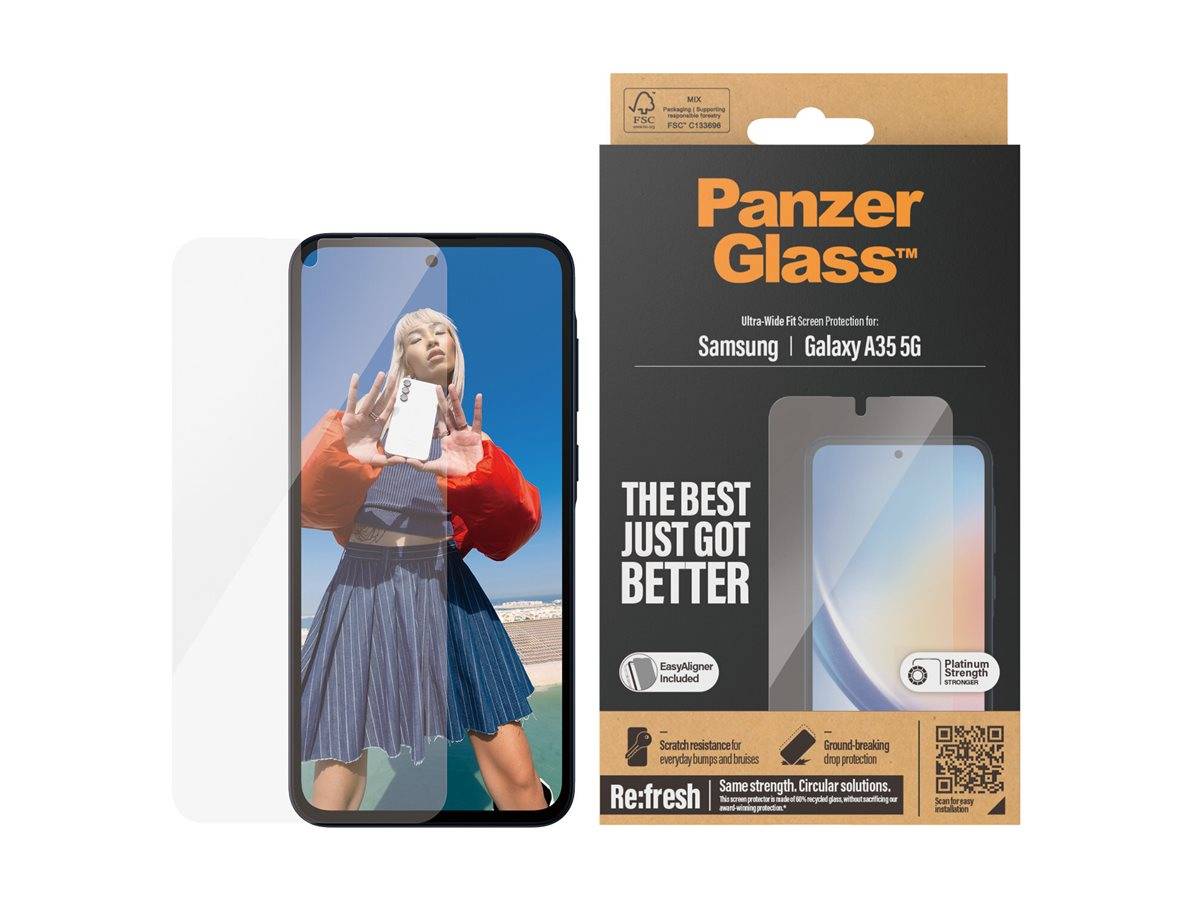 PanzerGlass - Bildschirmschutz für Handy - Ultra-Wide Fit mit EasyAligner