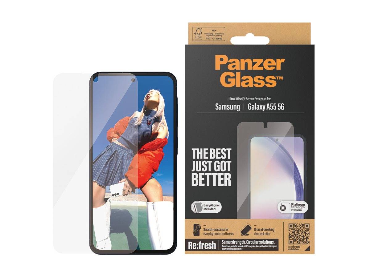 PanzerGlass - Bildschirmschutz für Handy - Ultra-Wide Fit mit EasyAligner