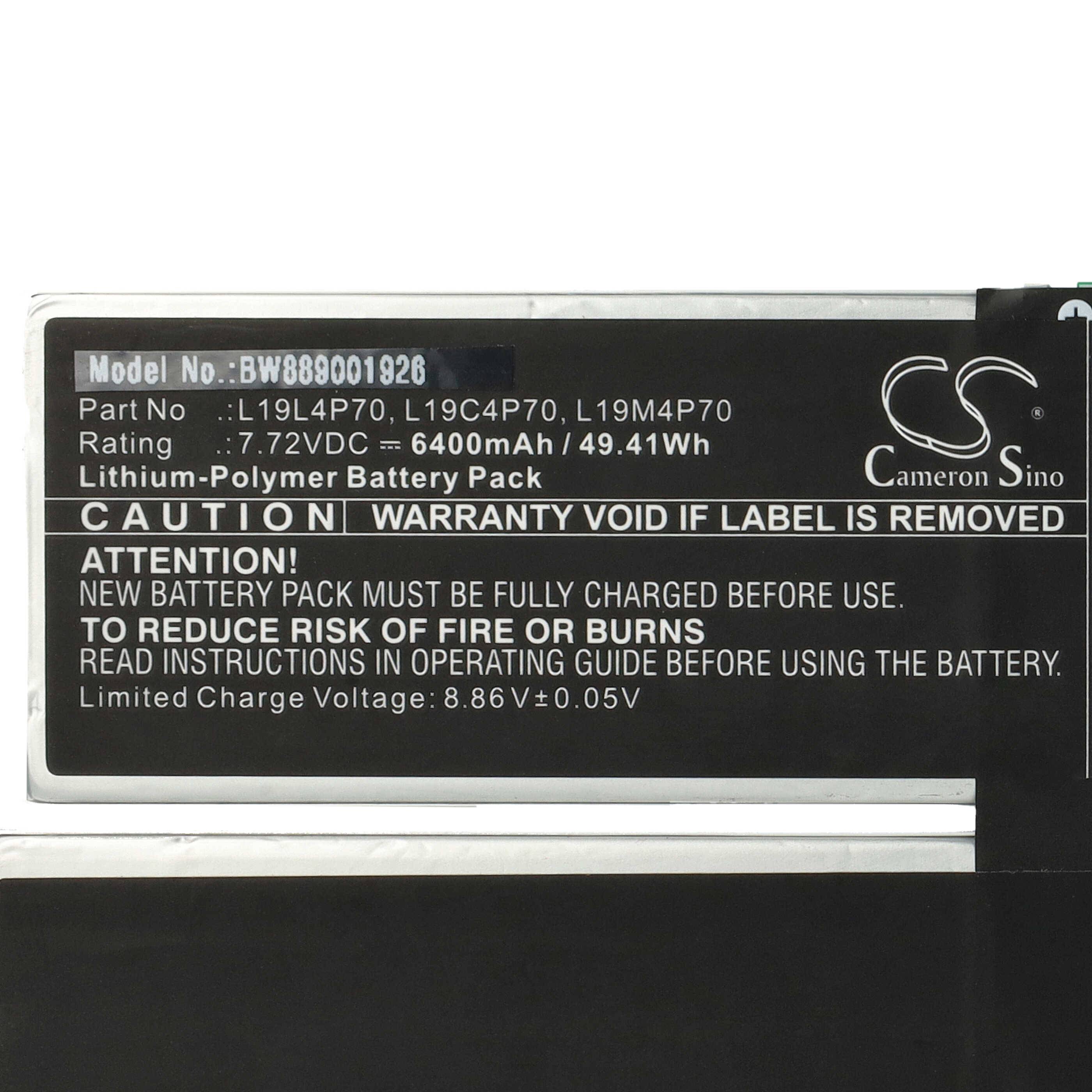 vhbw Akku kompatibel mit Lenovo ThinkPad X1 Fold Gen 1-20RL0016UK, Gen 1-20RL0017CY Notebook (6400 mAh, 7,72 V, Li-Polymer)