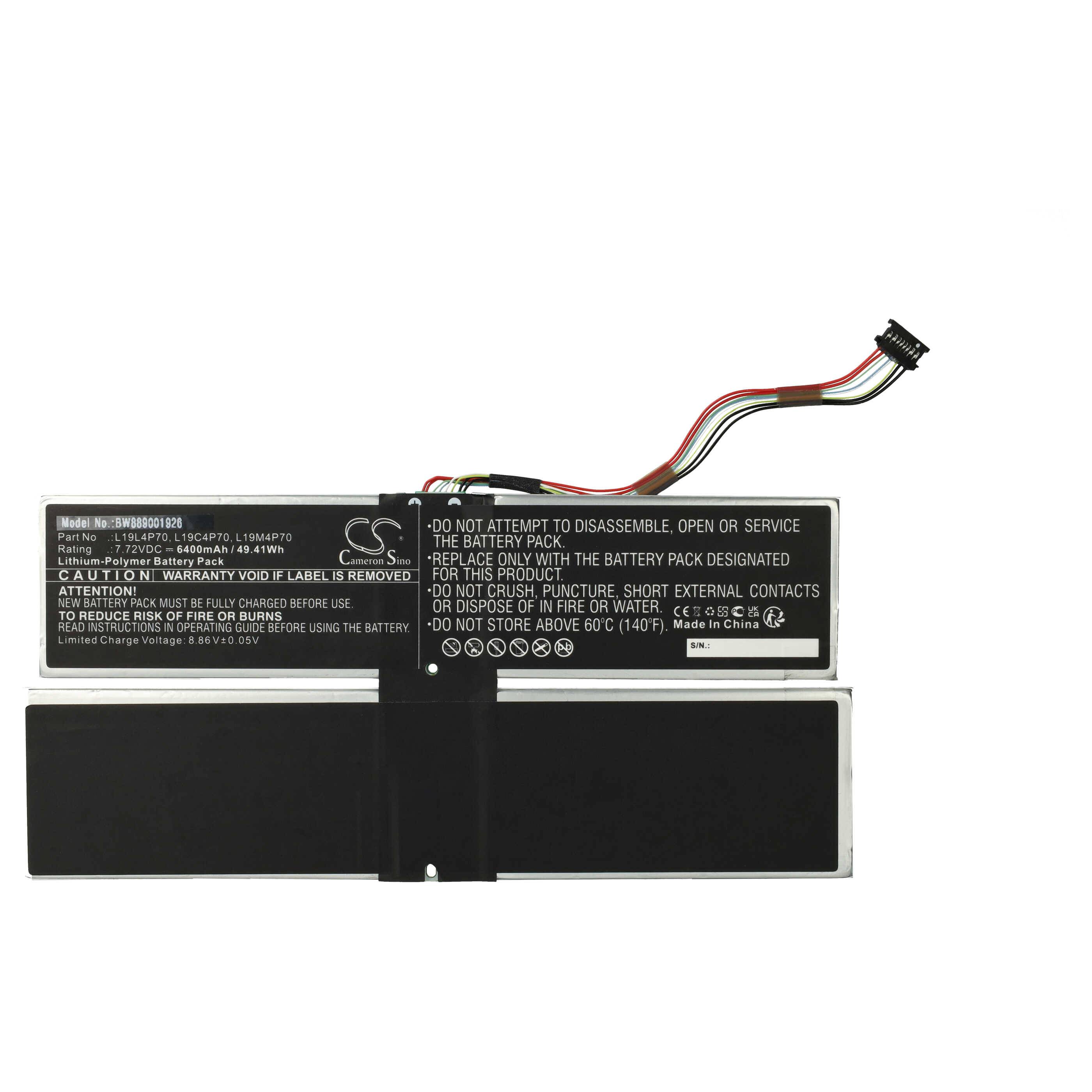 vhbw Akku kompatibel mit Lenovo ThinkPad X1 Fold Gen 1-20RL0015MZ, Gen 1-20RL0015SC Notebook (6400 mAh, 7,72 V, Li-Polymer)