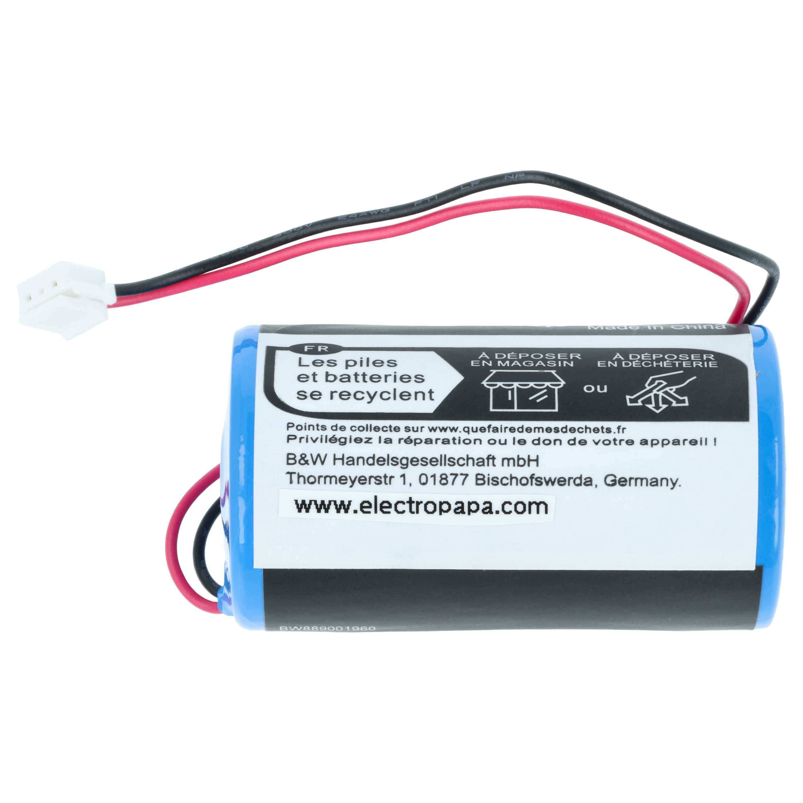 vhbw 2x Batterie kompatibel mit DSC WT4911B, WT4911, WT4911BM, IMPASSA Alarmanlage, Alarmsystem, Funk-Außensirenen (14500 mAh, 3,6 V, Li-MnO2)