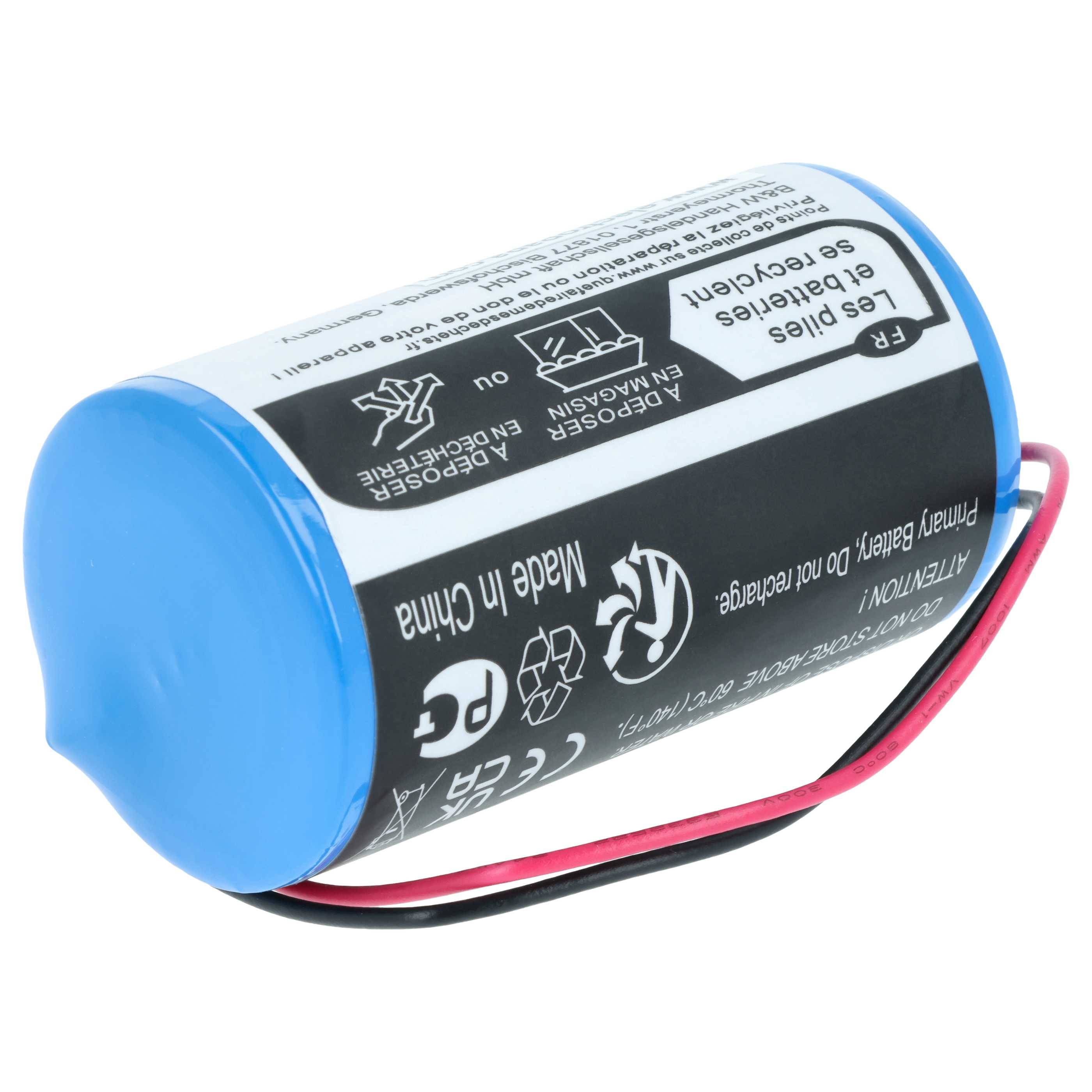 vhbw 2x Batterie kompatibel mit DSC WT4911B, WT4911, WT4911BM, IMPASSA Alarmanlage, Alarmsystem, Funk-Außensirenen (14500 mAh, 3,6 V, Li-MnO2)