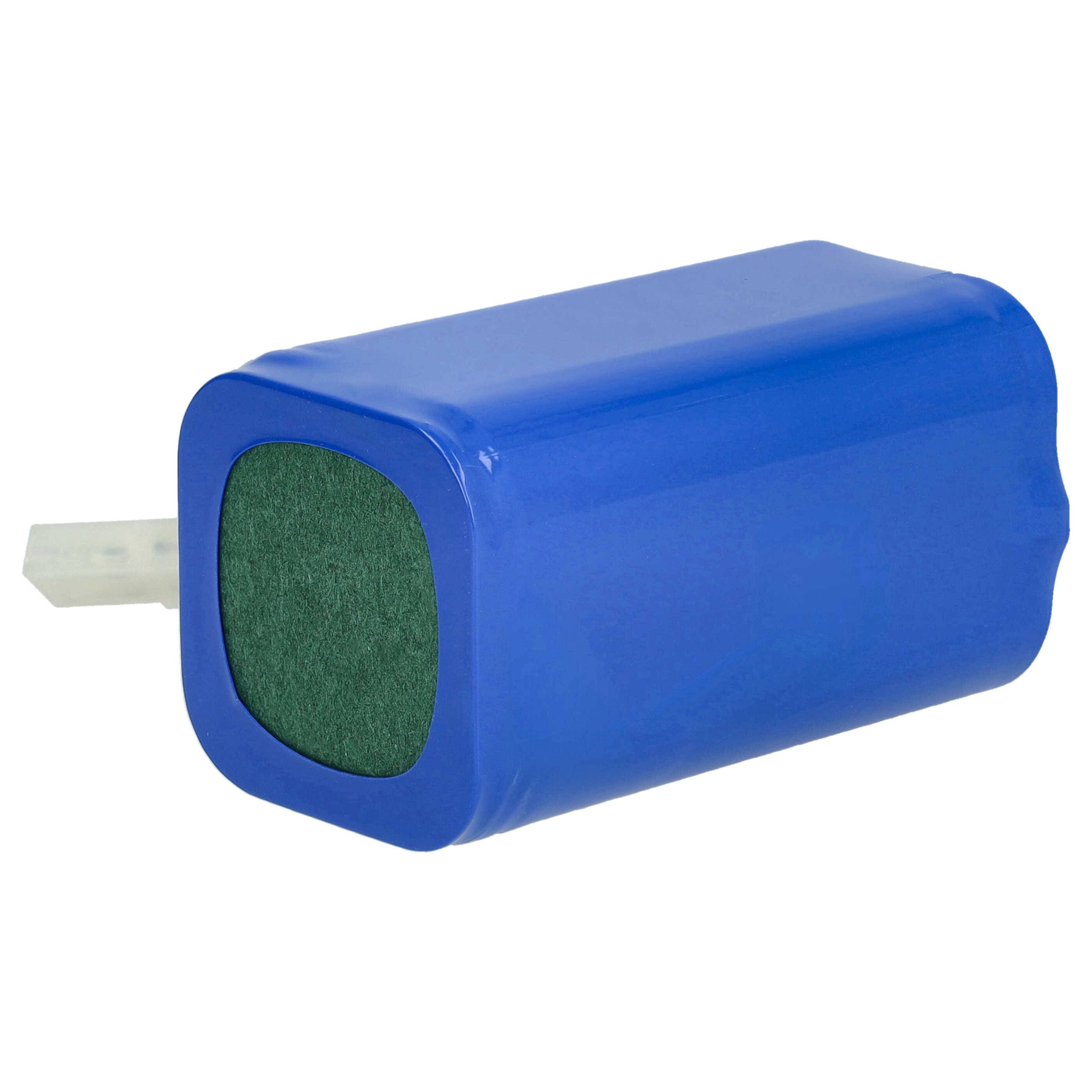 Ein blauer rechteckiger USB-Lufterfrischer mit grünem Filtereinsatz, entwickelt für eine effektive Raumaromatisierung in kleinen Räumen.