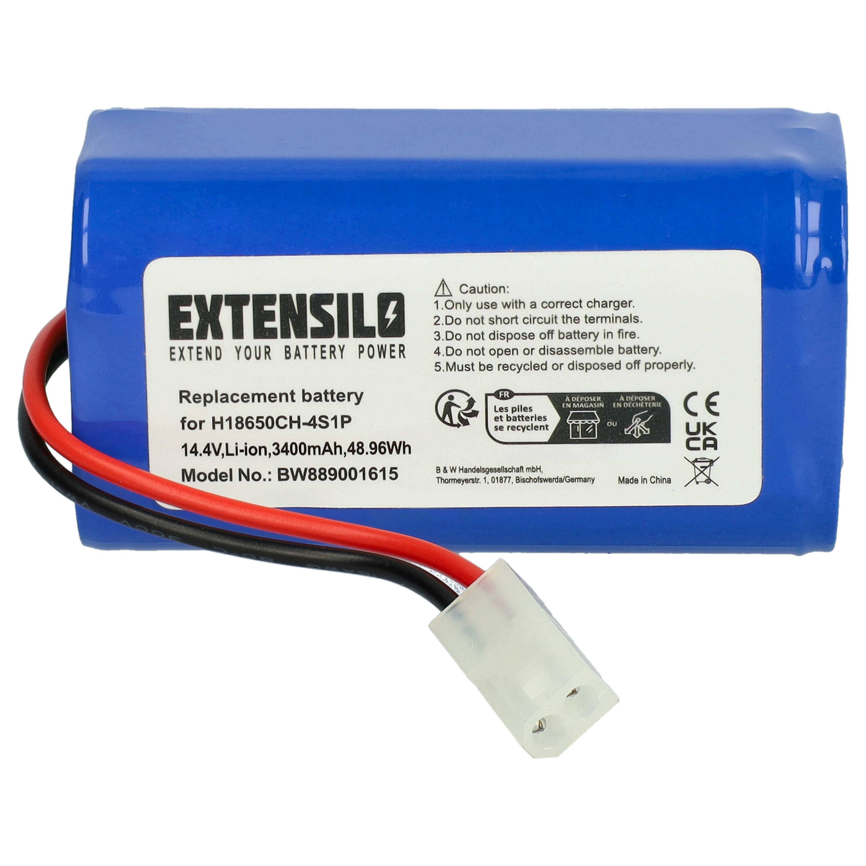 EXTENSILO Akku kompatibel mit Puppy R35, R30 Saugroboter (3400 mAh, 14,4 V, Li-Ion)