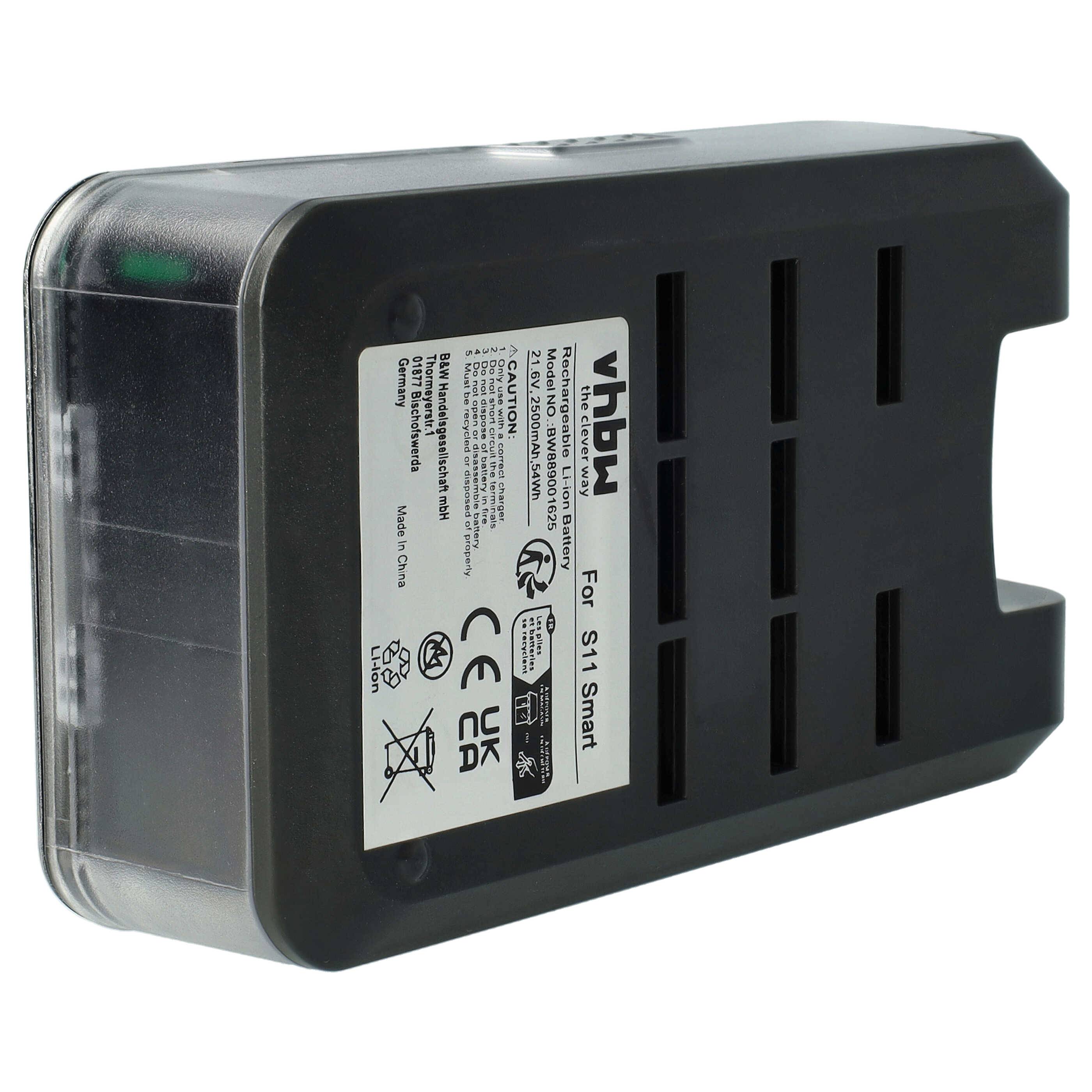 vhbw Akku kompatibel mit Tineco S11 Staubsauger Schwarz Transparent (2500 mAh, 21,6 V, Li-Ion)