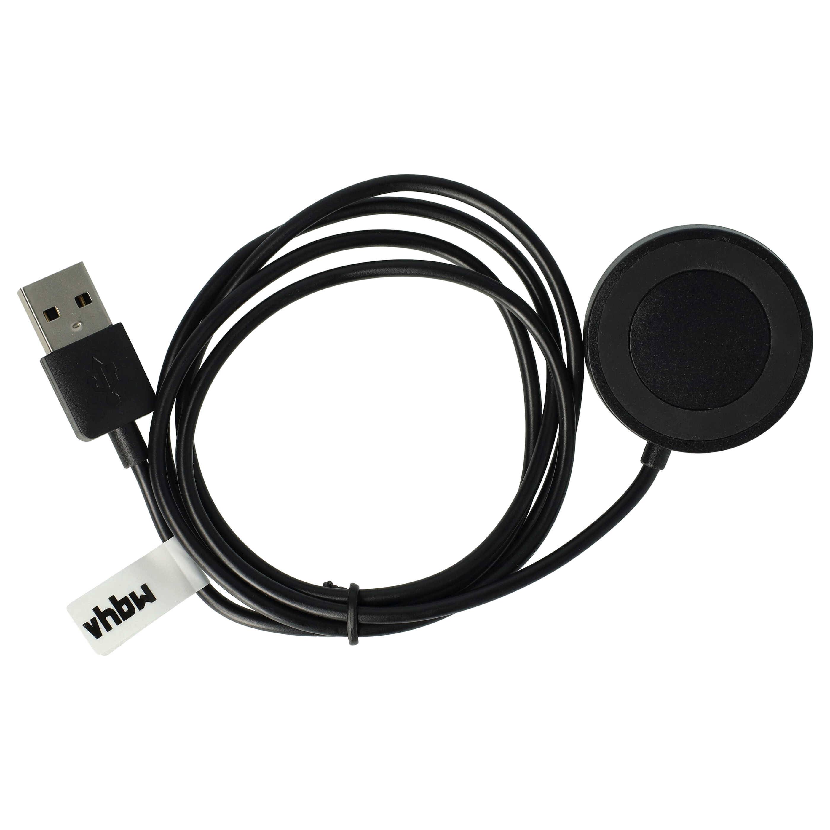 vhbw USB-Ladestation kompatibel mit Garmin Fenix 5XPlus, 636274, 357908 Smartwatch - Ladeschale mit Aufladekabel, 100 cm Schwarz
