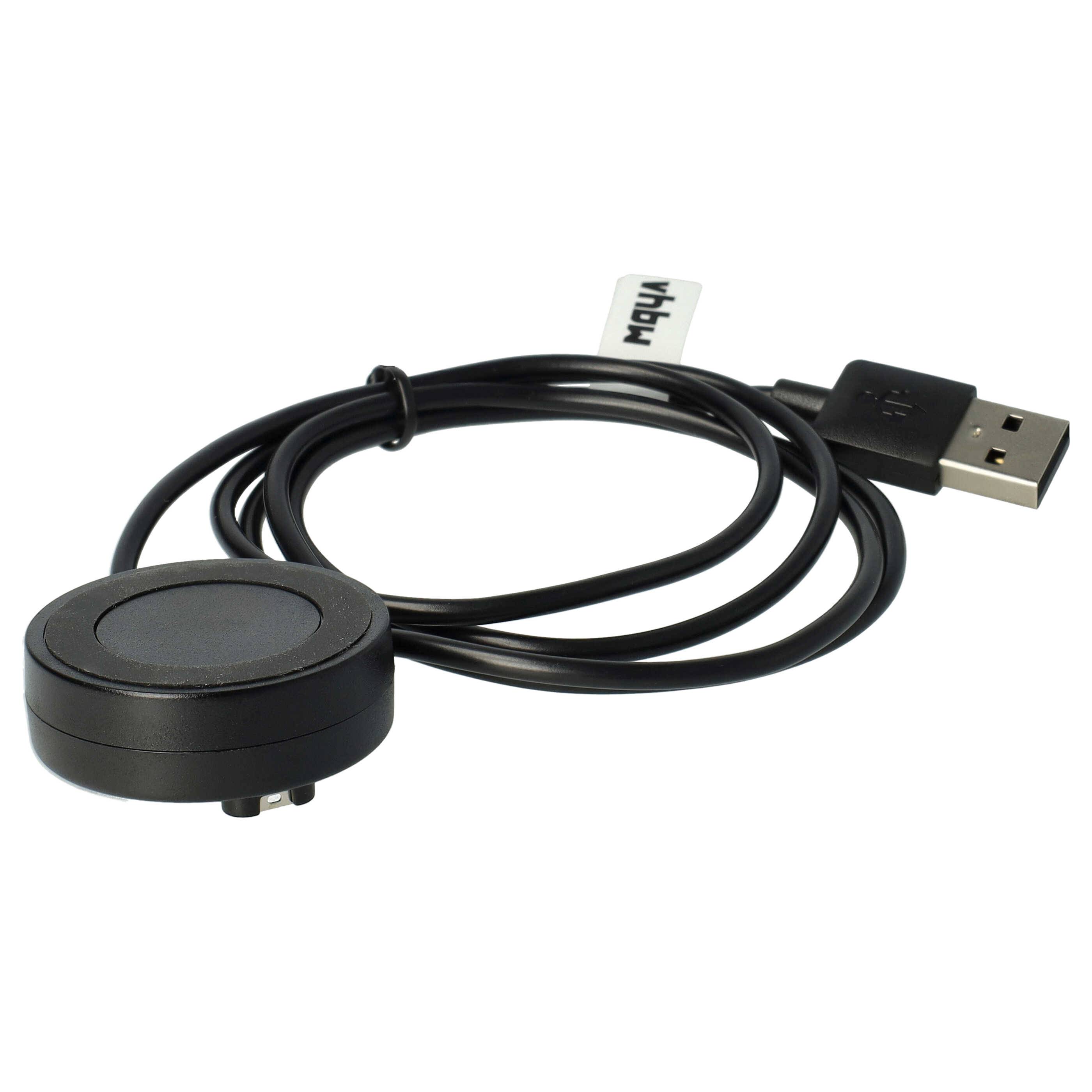 vhbw USB-Ladestation Ersatz für Garmin 8013048 für Smartwatch - Ladeschale mit Aufladekabel, 100 cm Schwarz