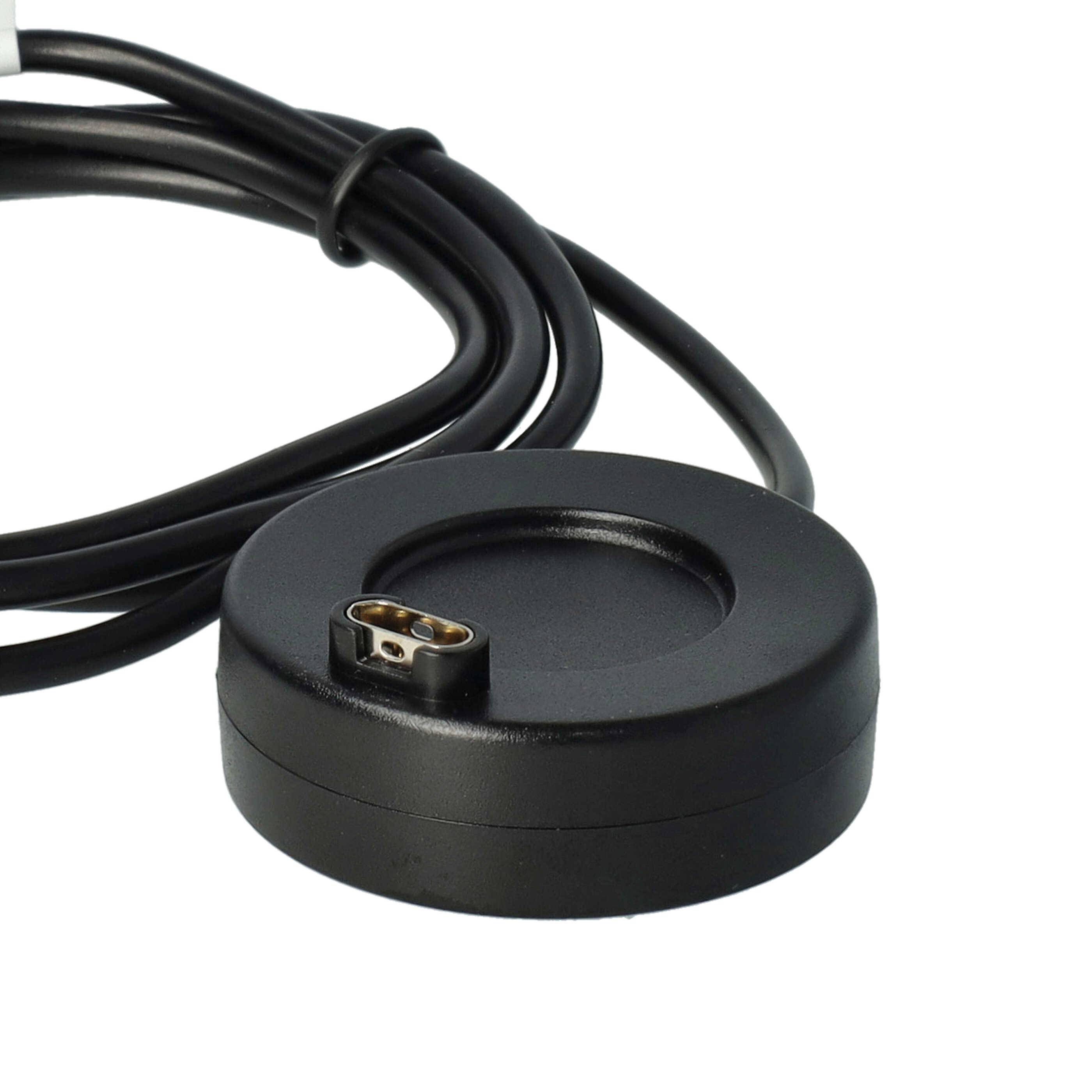 vhbw USB-Ladestation Ersatz für Garmin 8013048 für Smartwatch - Ladeschale mit Aufladekabel, 100 cm Schwarz