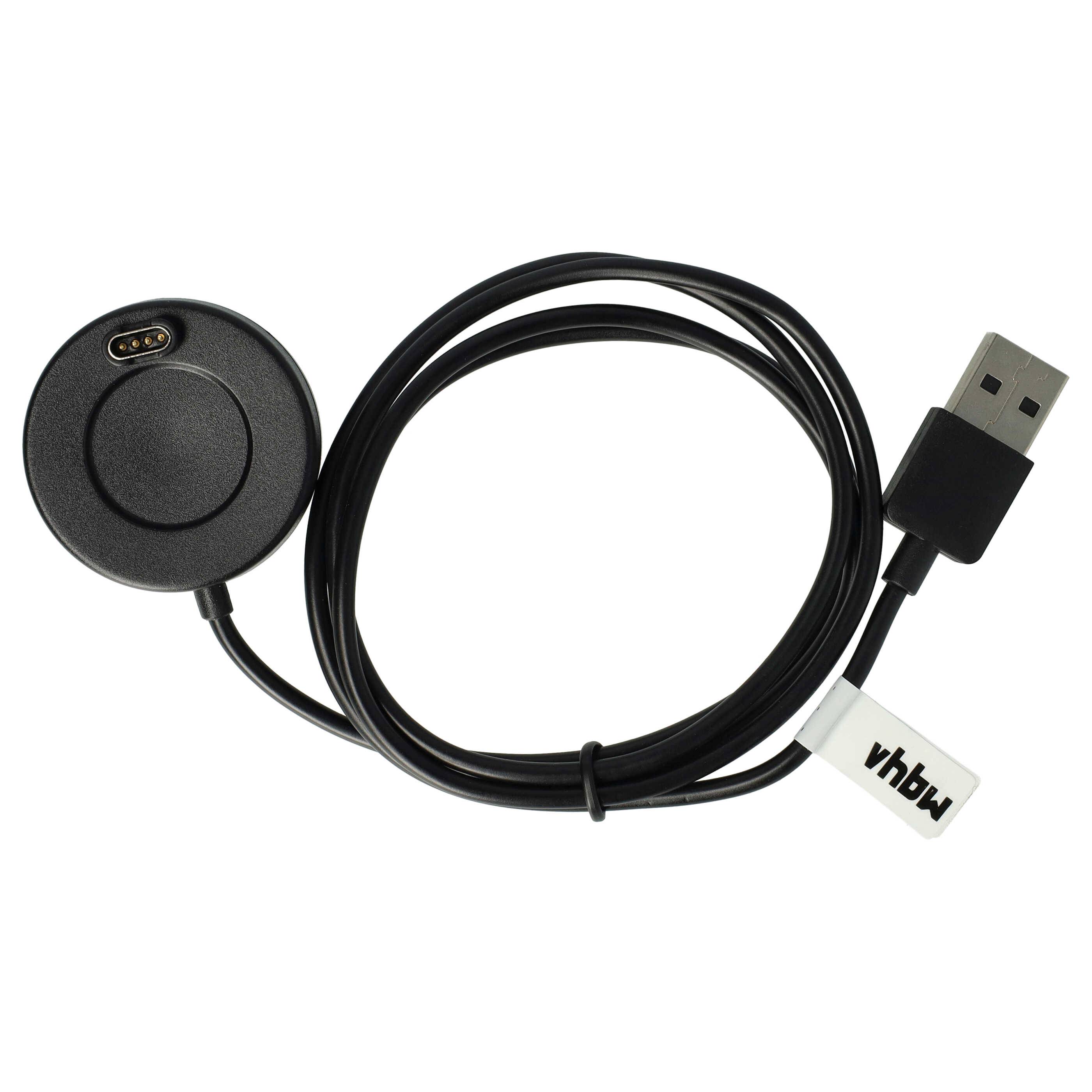 vhbw USB-Ladestation Ersatz für Garmin 8013048 für Smartwatch - Ladeschale mit Aufladekabel, 100 cm Schwarz