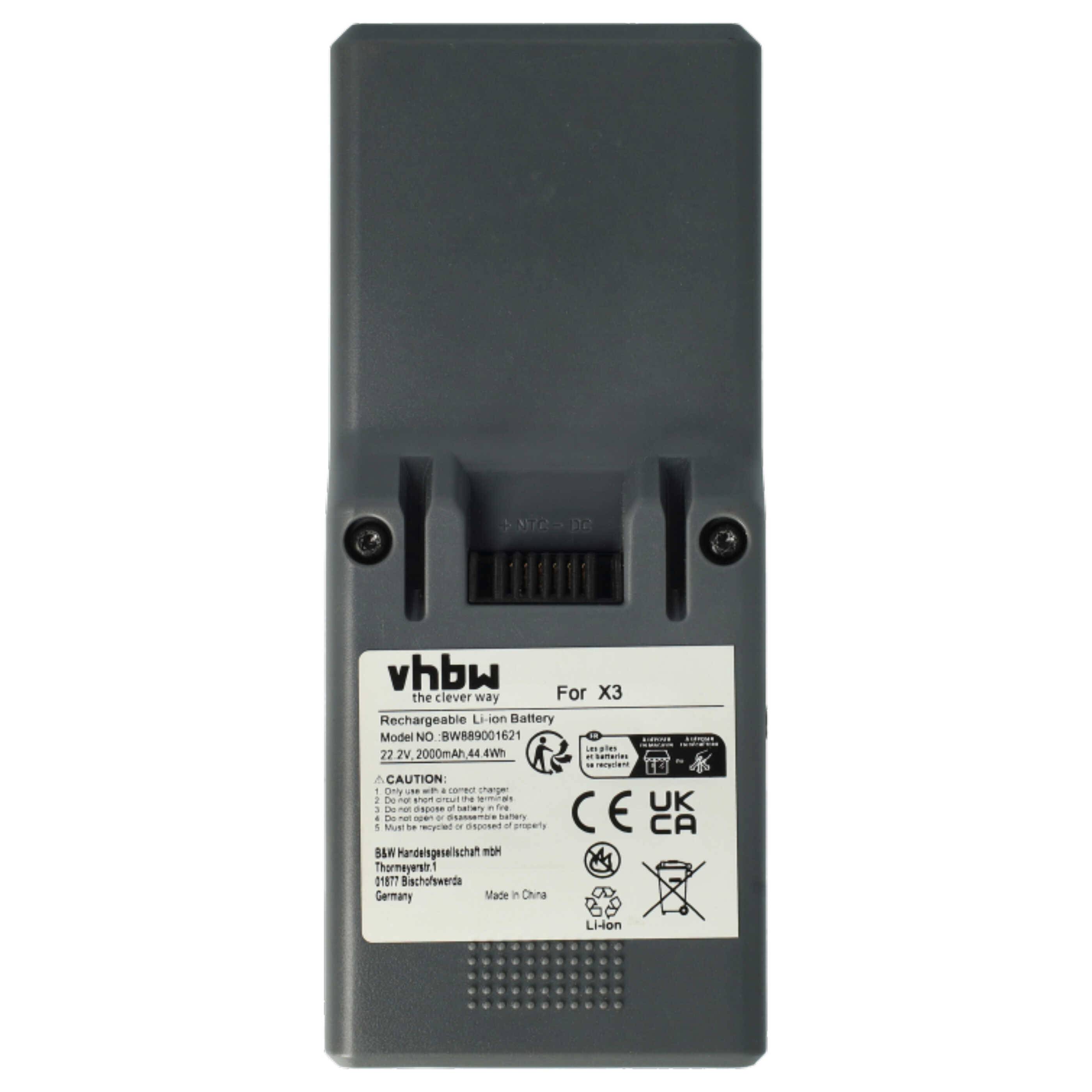 vhbw 1x Akku Ersatz für Kärcher 2.863-085.0, 9.754-766.0 für Staubsauger (2000 mAh, 22,2 V, Li-Ion)