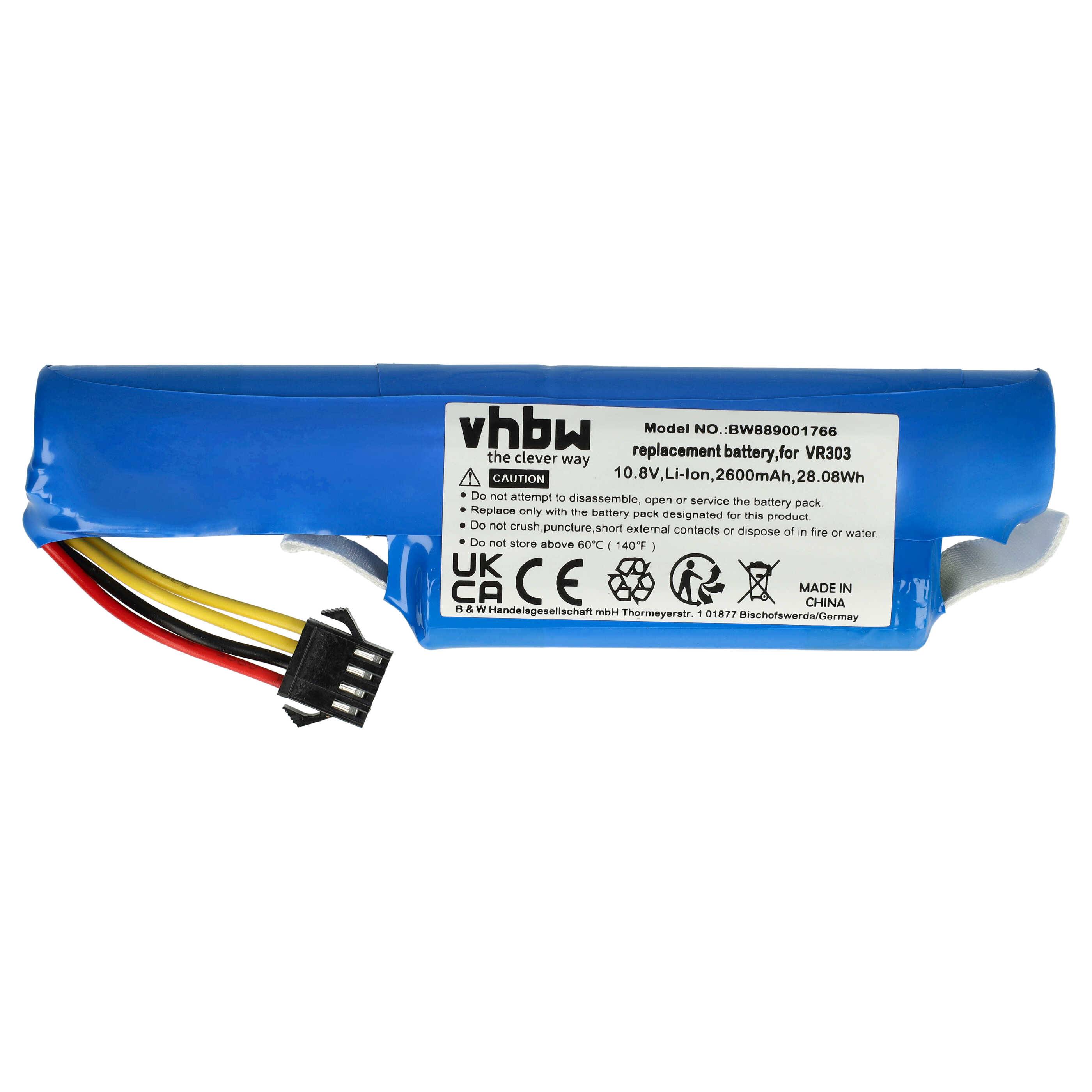 vhbw 1x Akku kompatibel mit Redmond RV-R151, RV-R150 Saugroboter (2600 mAh, 10,8 V, Li-Ion)
