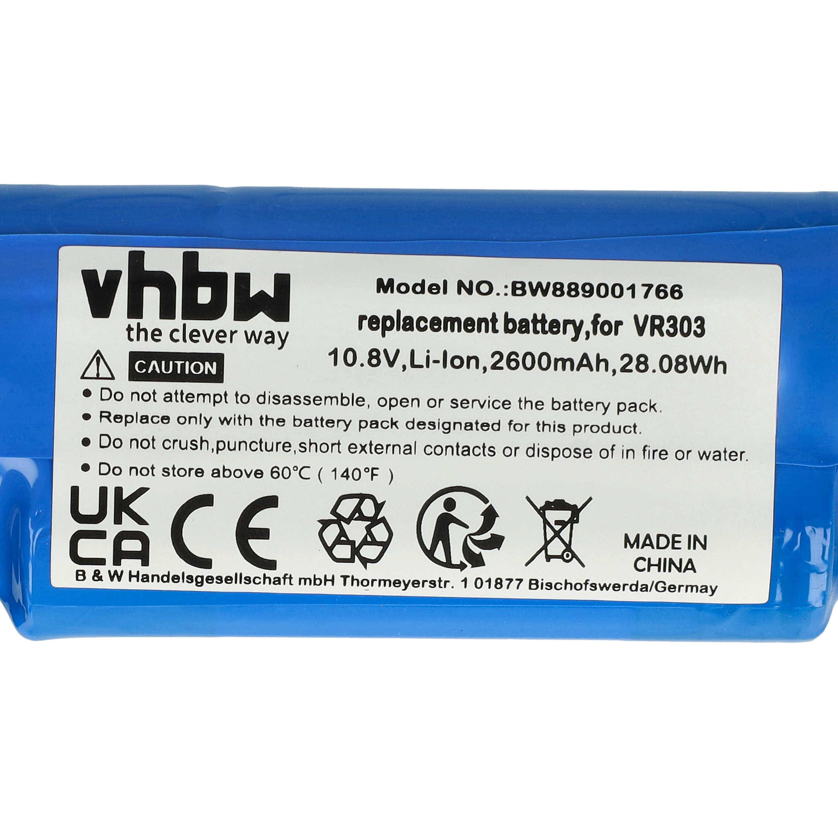 vhbw 1x Akku kompatibel mit Redmond RV-R151, RV-R150 Saugroboter (2600 mAh, 10,8 V, Li-Ion)