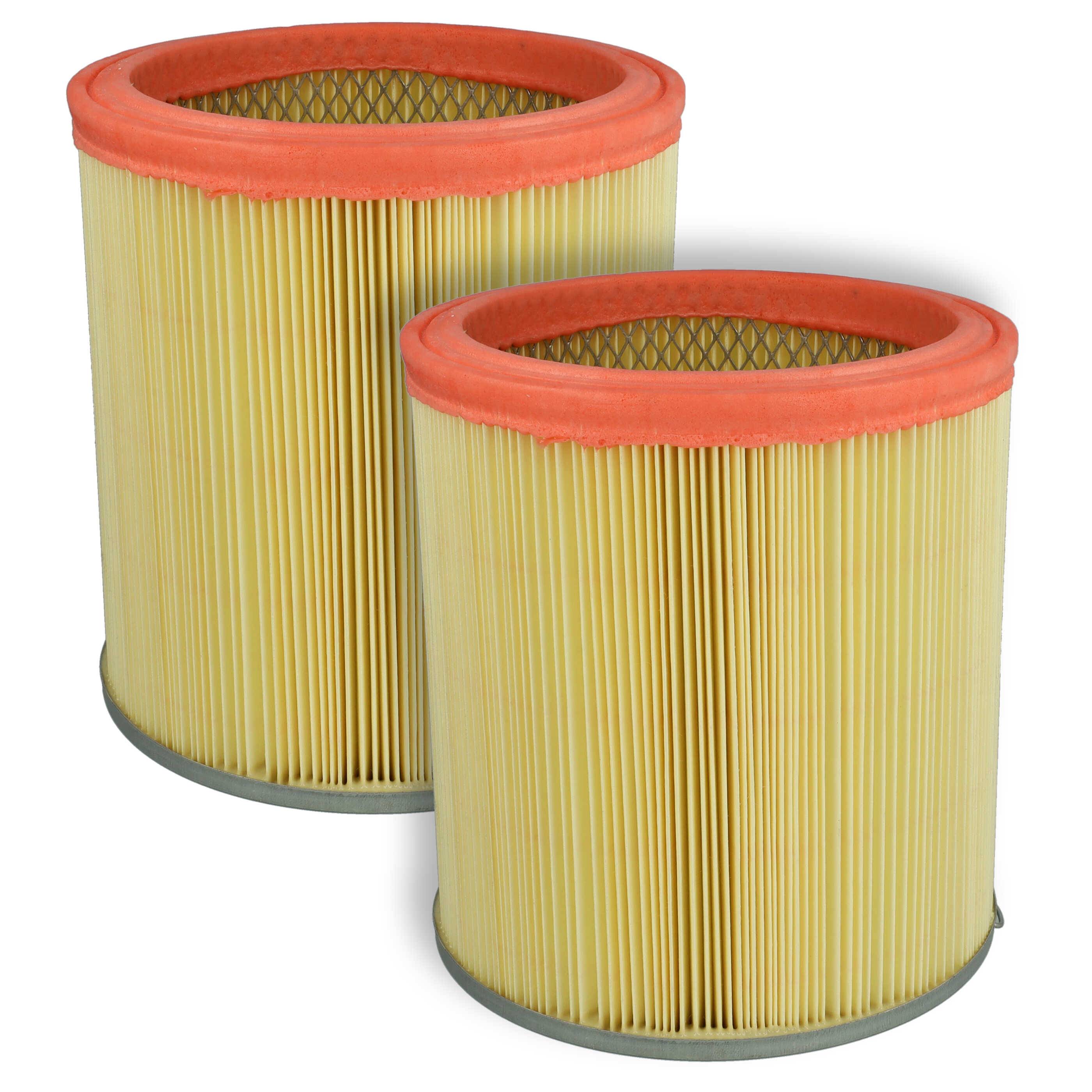 vhbw 2x Faltenfilter kompatibel mit Tefal RU 600 SA SA, RU 600 LU FR, RU 600 CZ ES, RU 600 CZ CZ Staubsauger - Patronenfilter Gelb Orange Abwaschbar