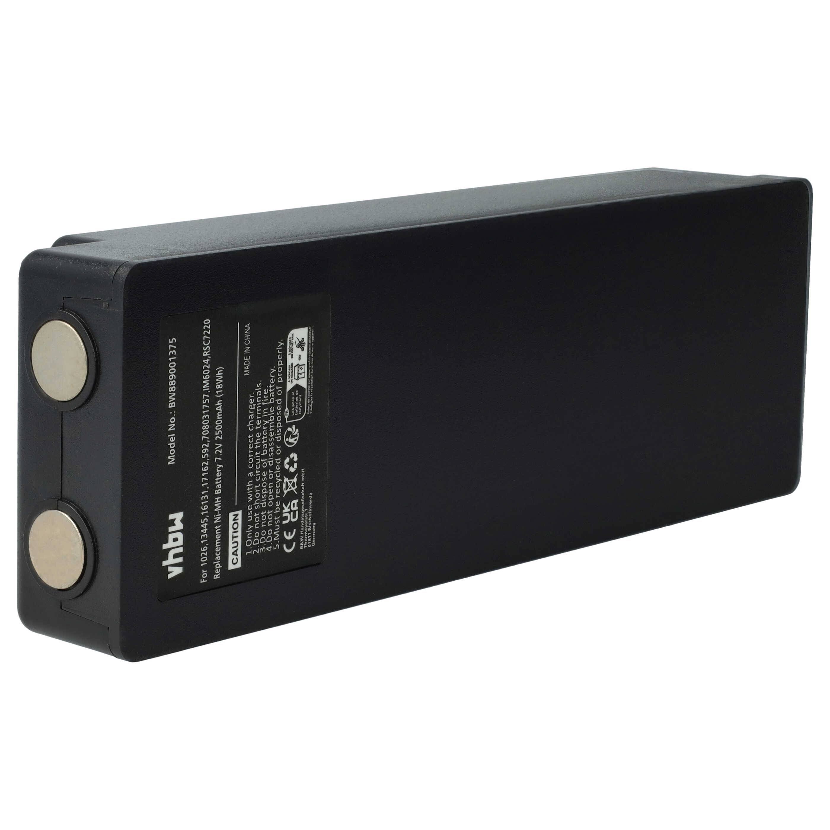 vhbw Akku kompatibel mit Palfinger 960, 790, 590, RC400 Industrie-Funkfernsteuerung Fernbedienung (2500 mAh, 7,2 V, NiMH) - Schwarz