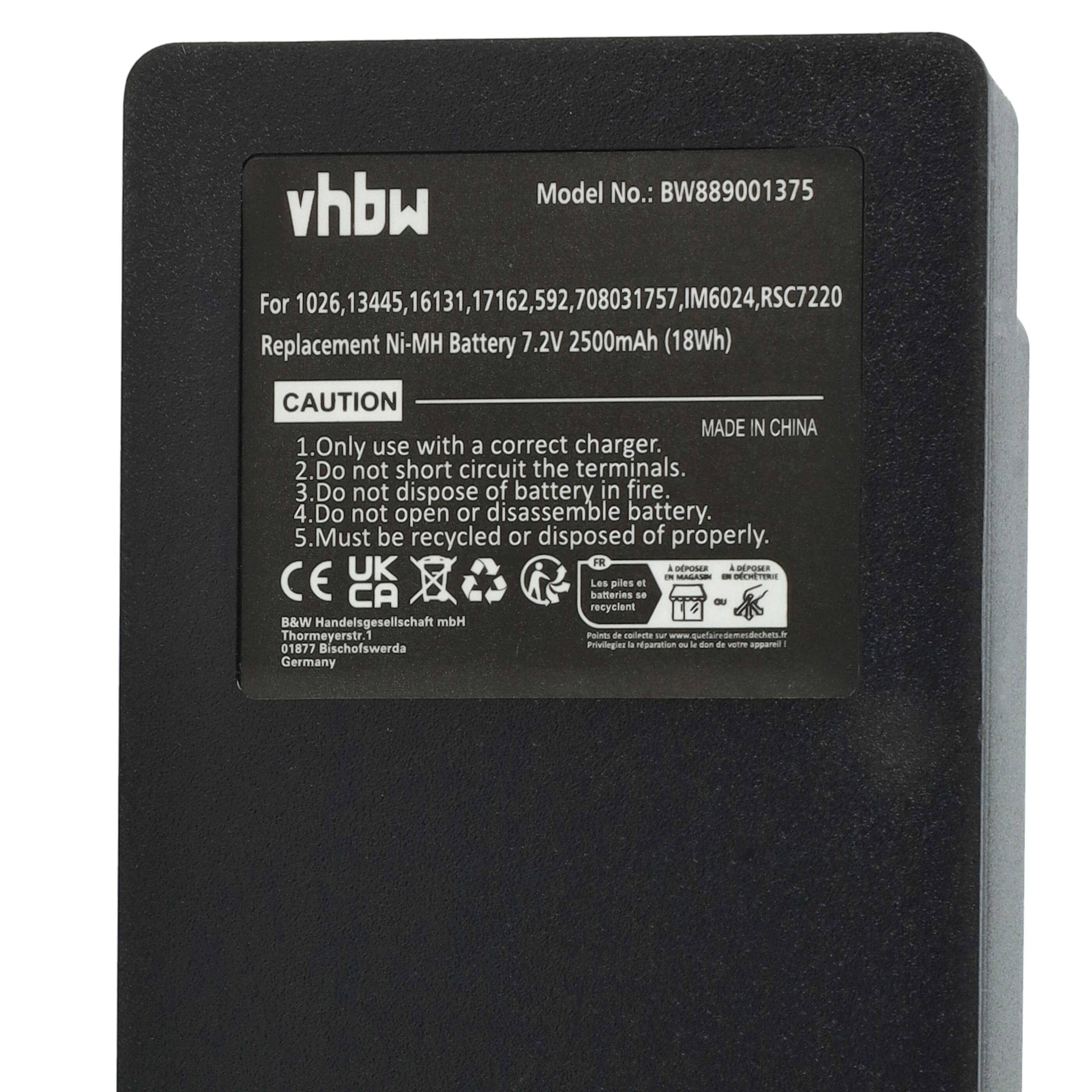 vhbw Akku kompatibel mit Scanreco BS590, 960, 16131, 790, , 592, 590 Industrie-Funkfernsteuerung Fernbedienung (2500 mAh, 7,2 V, NiMH) - Schwarz