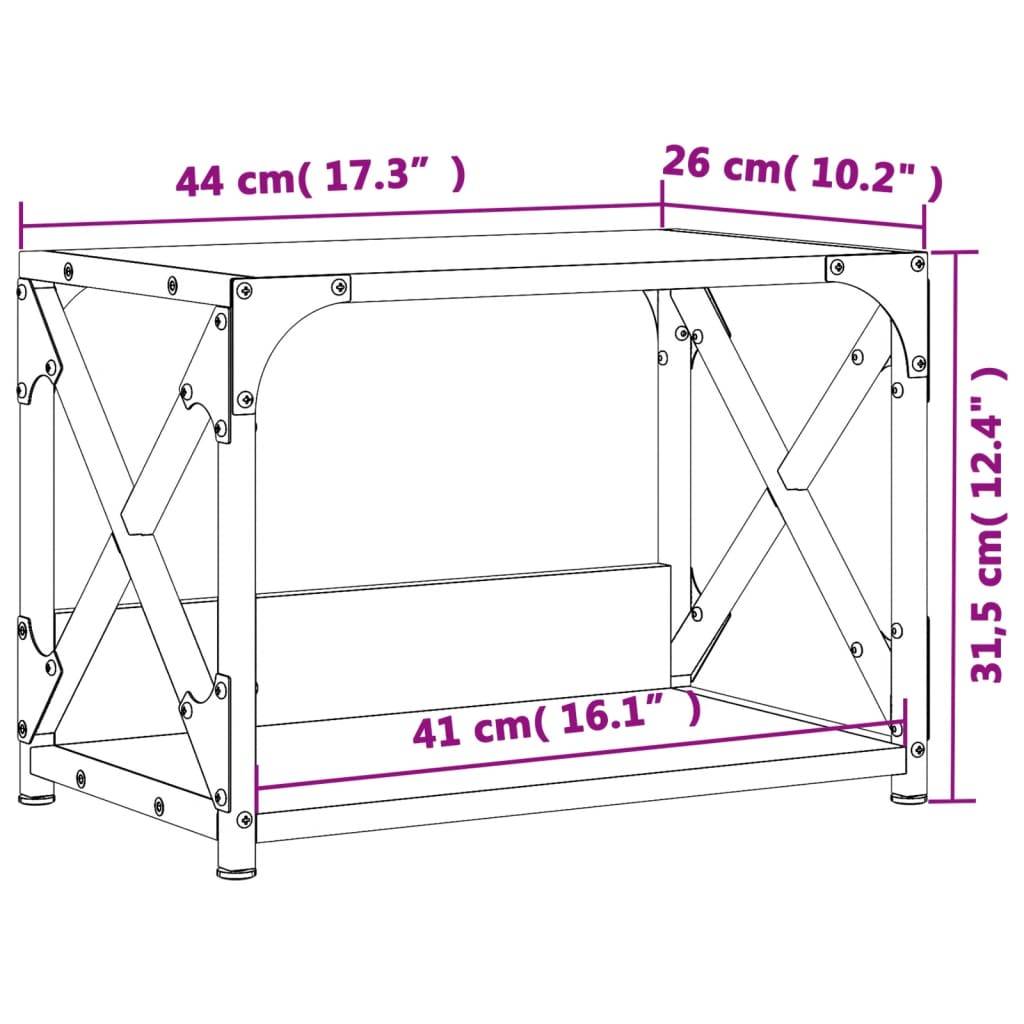 vidaXL Druckerständer 2 Ablagen Braun Eichen-Optik 44x26x31,5 cm