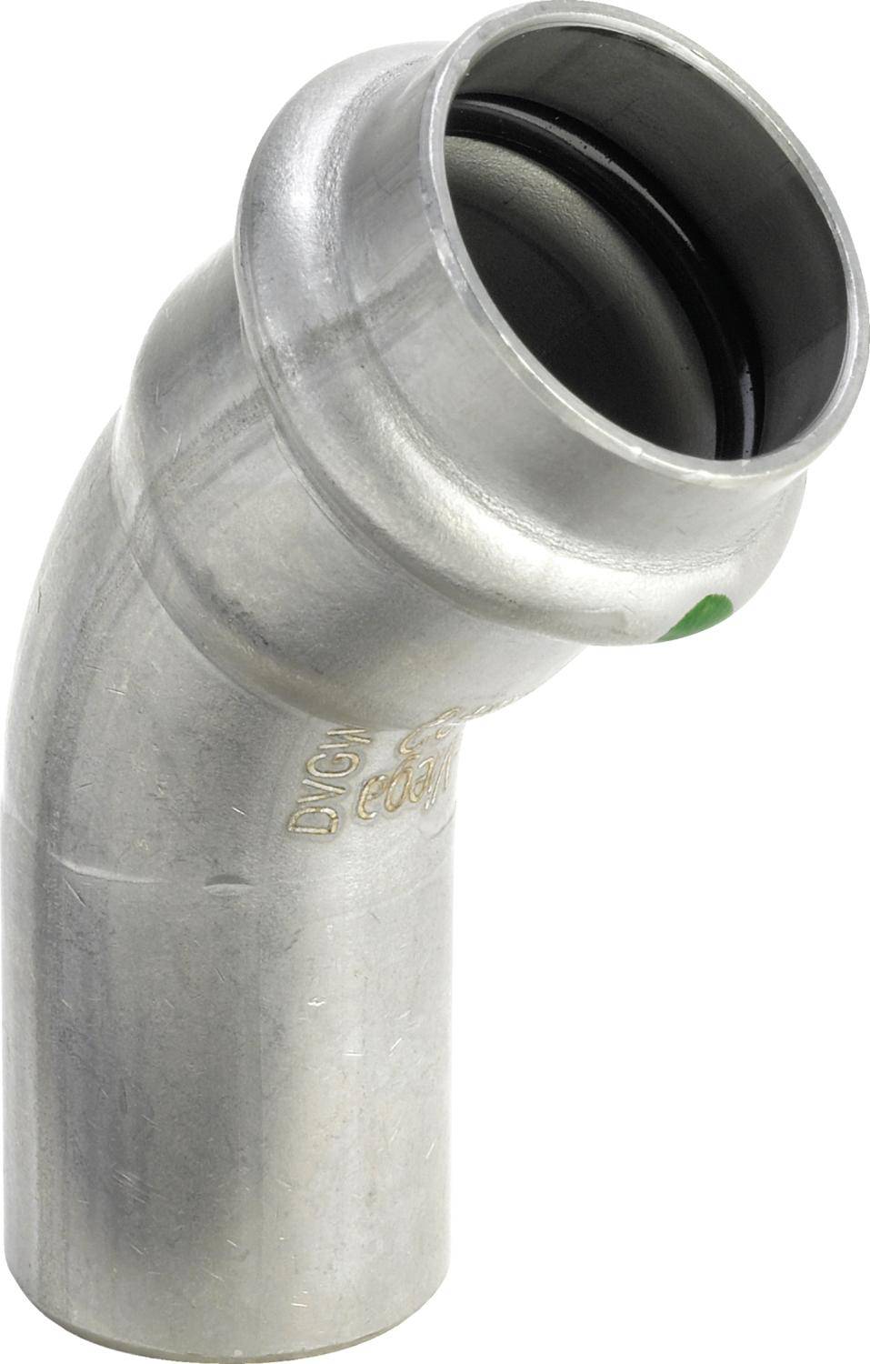 VIEGA Bogen I/A 45° Sanpress Inox Edelstahl 54mm