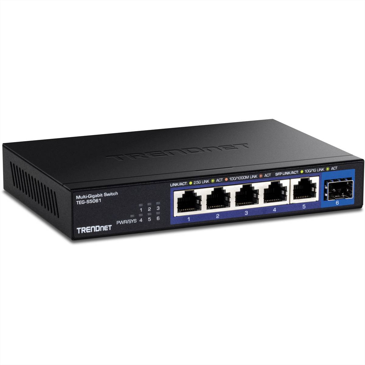 TRENDnet TEG-S5061 6-Port Switch, 2.5G Unmanaged Switch mit 10G SFP+ Port