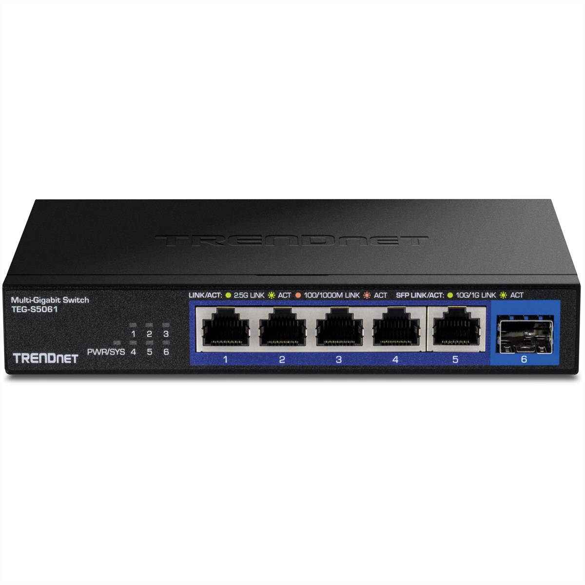 TRENDnet TEG-S5061 6-Port Switch, 2.5G Unmanaged Switch mit 10G SFP+ Port