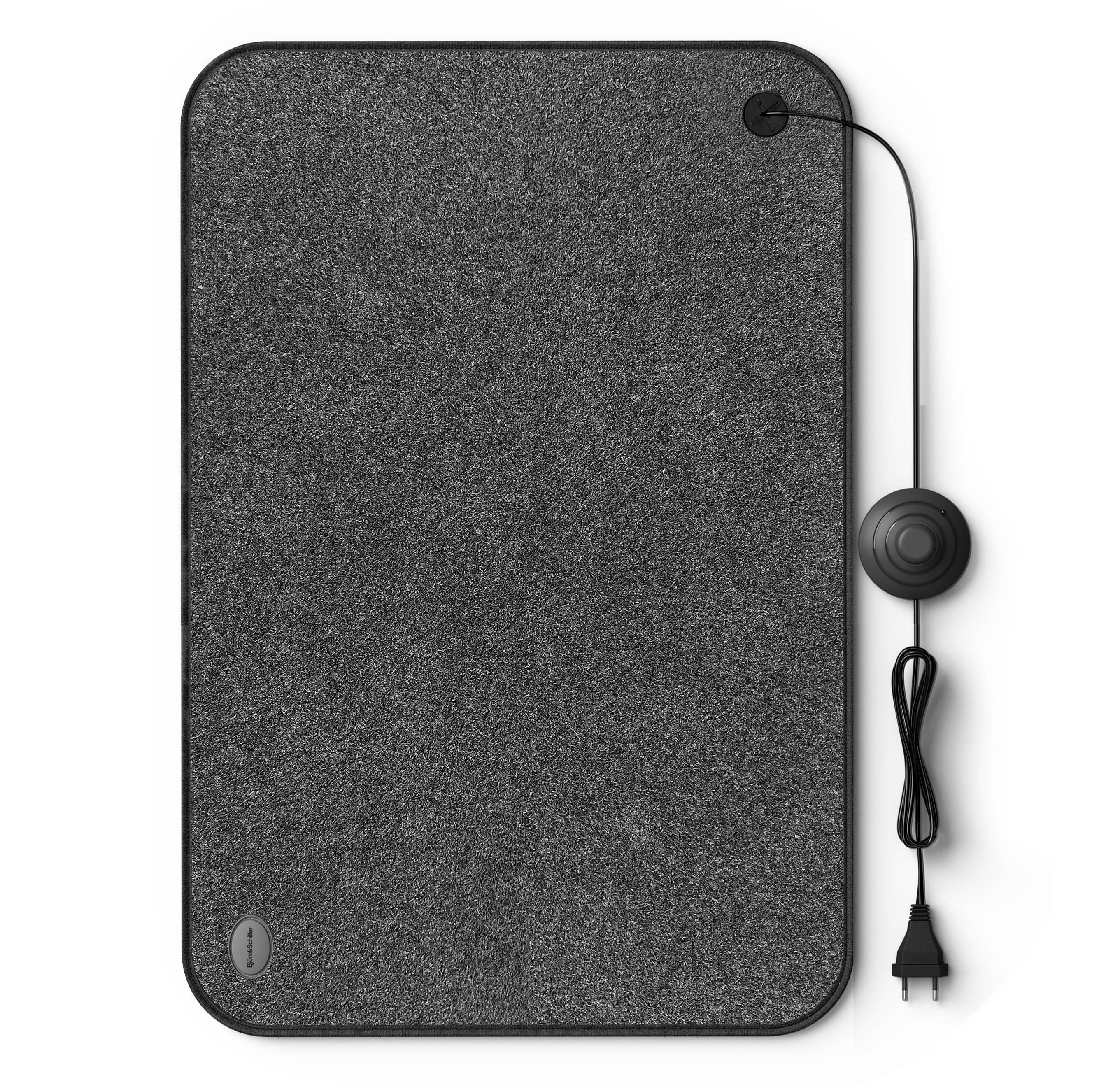 Björn&Schiller Elektrischer Heizteppich 40x60cm mit Fußschalter, 75 Watt, niedriger Stromverbrauch, Heizmatte