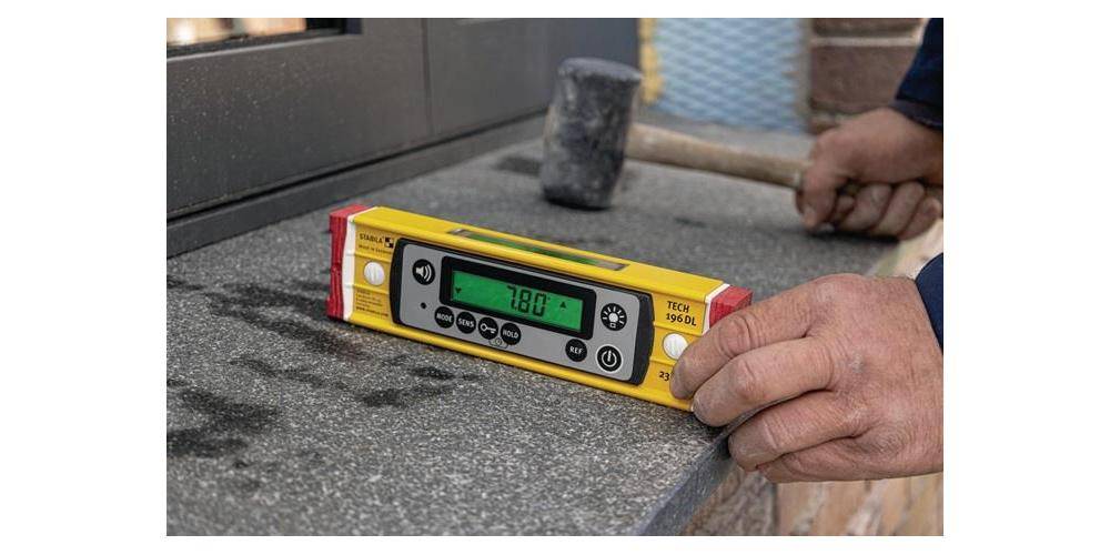 STABILA Elektronikwasserwaage TECH 196 DL 61 cm Aluminium gelb ± 0,5