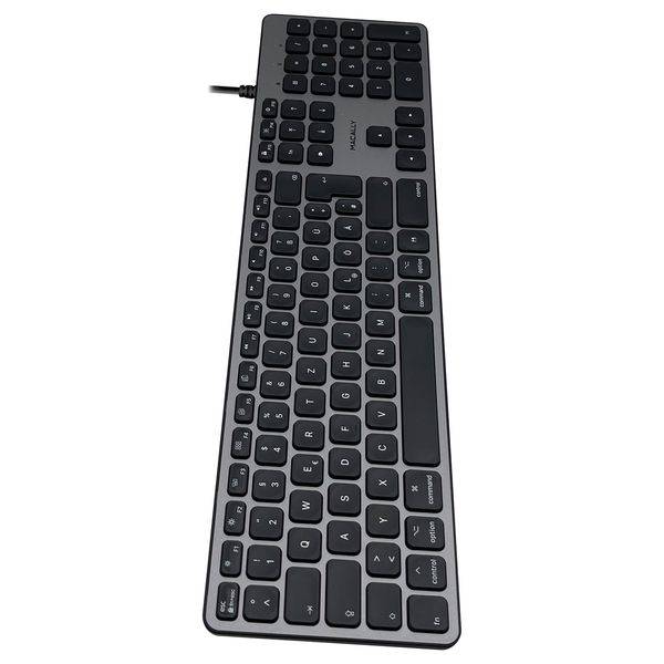 Macally UCZKEYSG-DE, USB-C Tastatur f. Mac, PC & Tablet, DE QWERTZ Layout, Grau