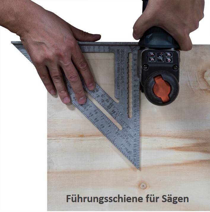 Swanson Speed Square, Anreißwinkel mit abgetragenen Gradzahlen