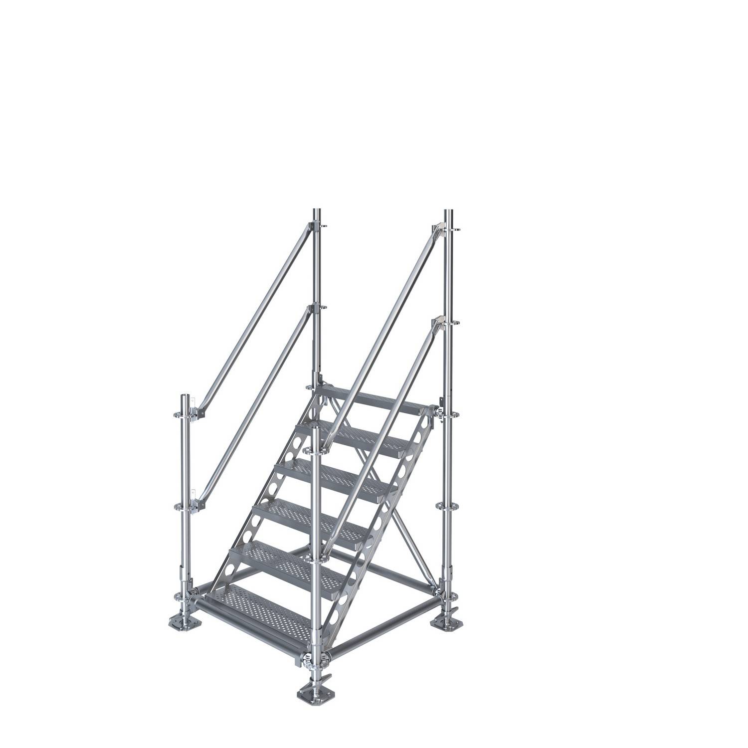 Bautreppe Außentreppe feuerverzinkt für 1 m Höhenunterschied