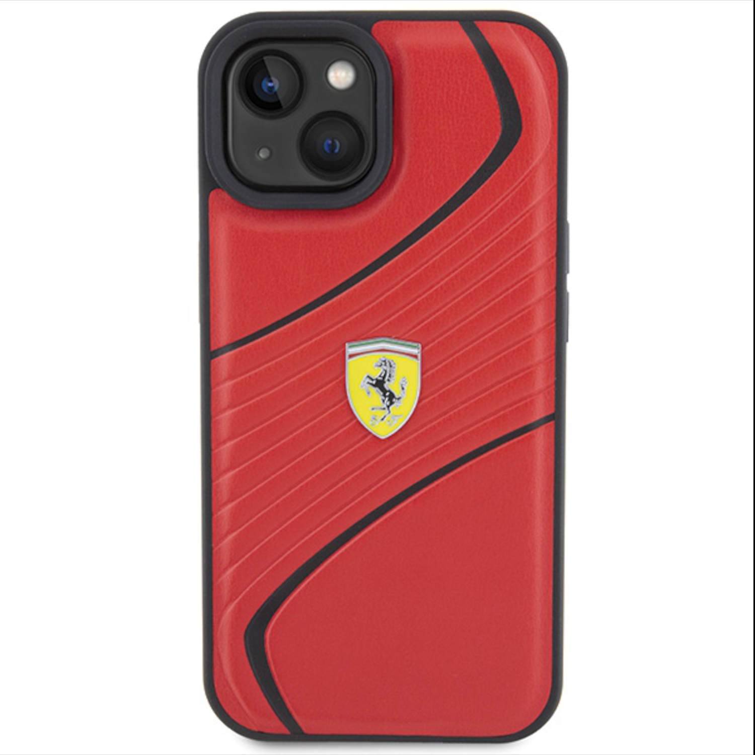 Ferrari Apple iPhone 15 Schutzhülle Case Cover Etuis Twist Metal Logo Rot
