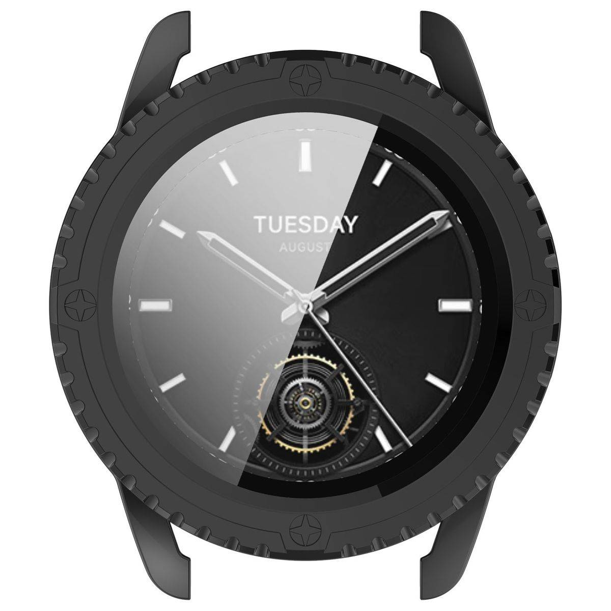 Für Xiaomi Watch S3 Kunststoff Watch Hülle + H9 Schutzglas Schwarz
