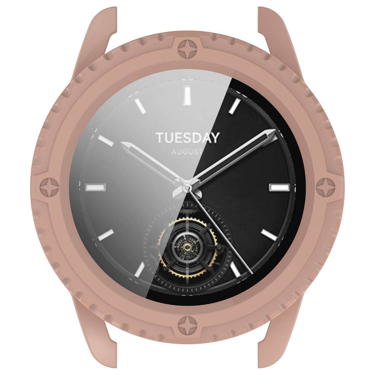 Für Xiaomi Watch S3 Kunststoff Watch Hülle + H9 Hart Schutzglas Pink