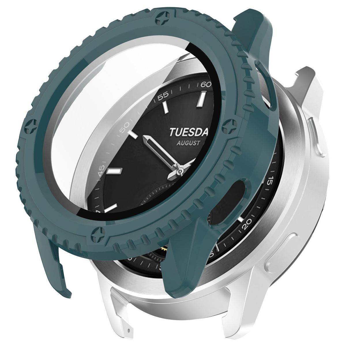 Für Xiaomi Watch S3 Kunststoff Watch Hülle + H9 Hart Schutzglas Grün