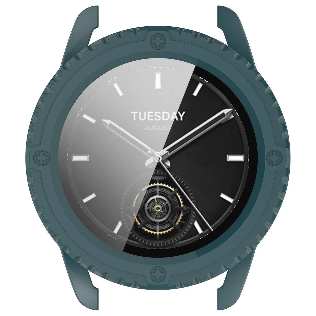 Für Xiaomi Watch S3 Kunststoff Watch Hülle + H9 Hart Schutzglas Grün