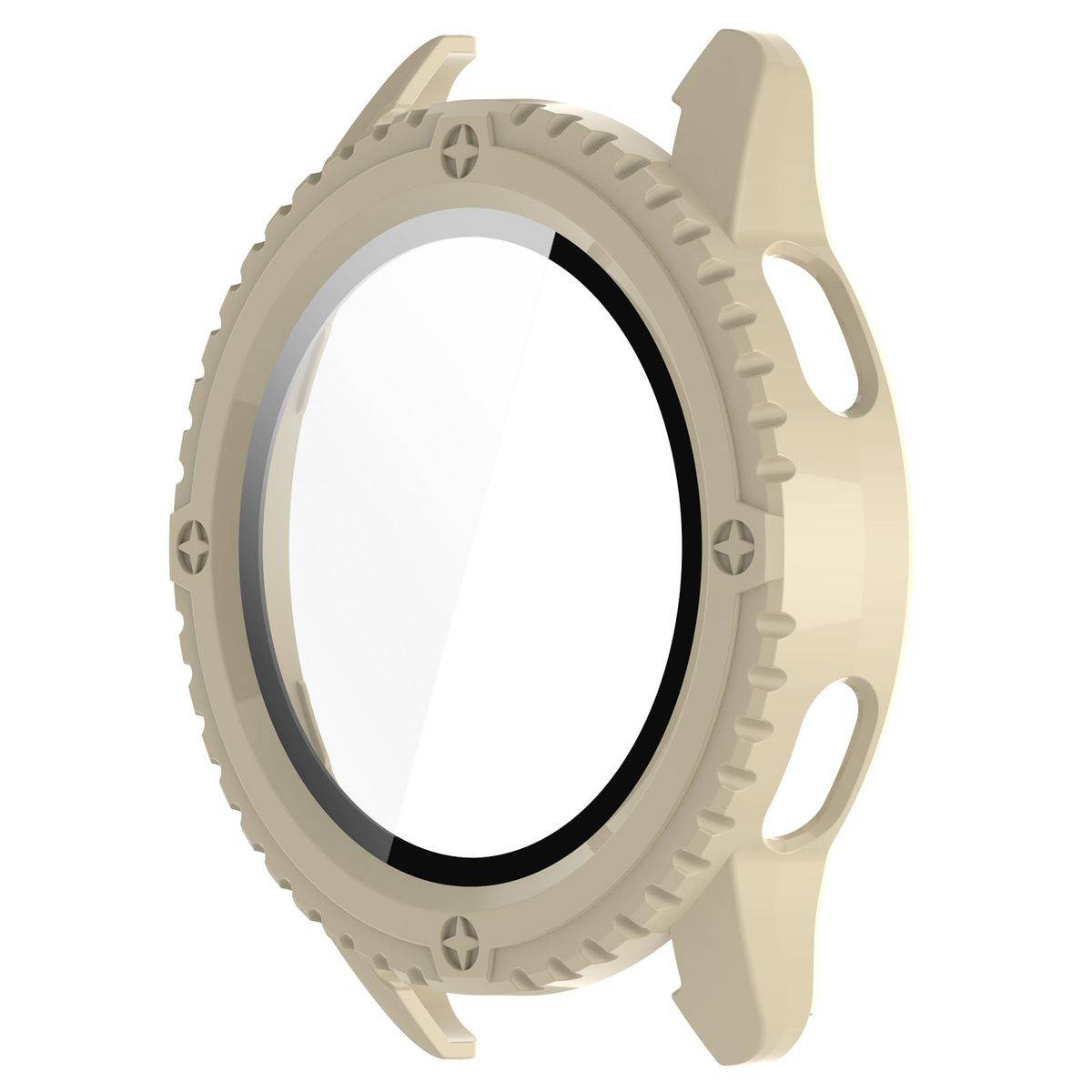 Für Xiaomi Watch S3 Kunststoff Watch Hülle + H9 Hart Schutzglas Beige